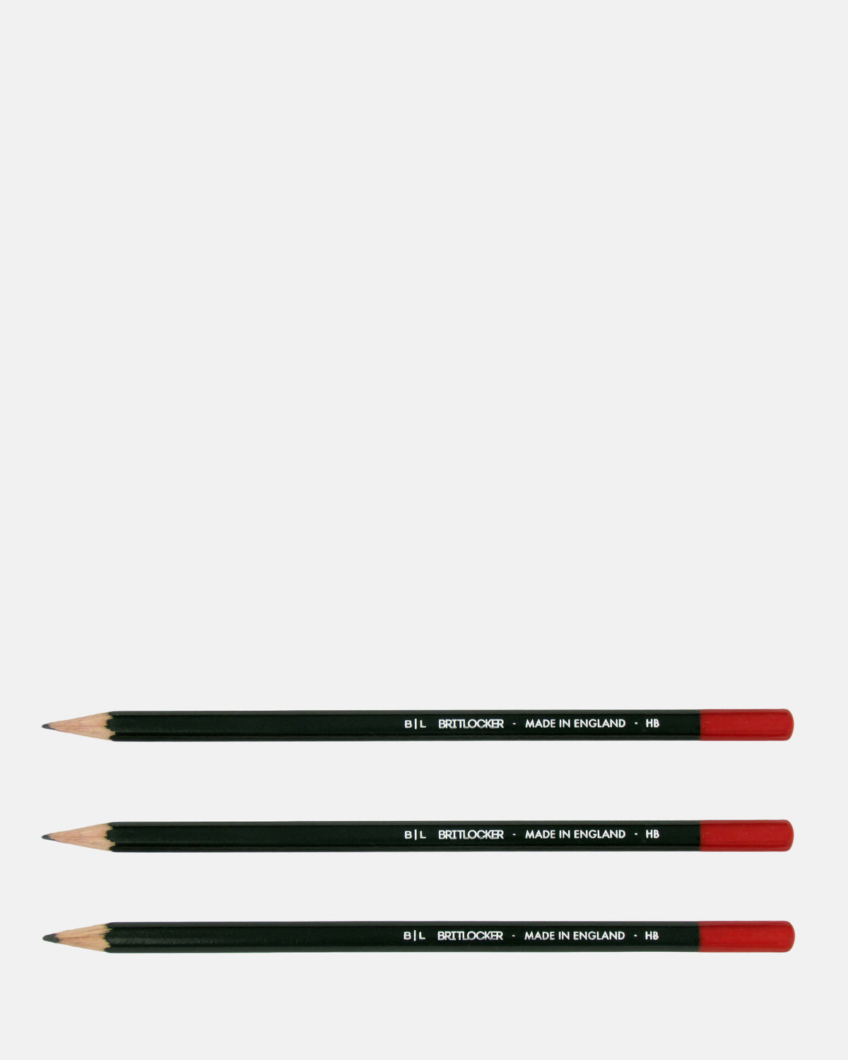 3 HB Pencils - Black Dipped Red