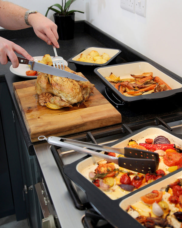 Large Enamel Dual Baking Tray BRIT LOCKER1