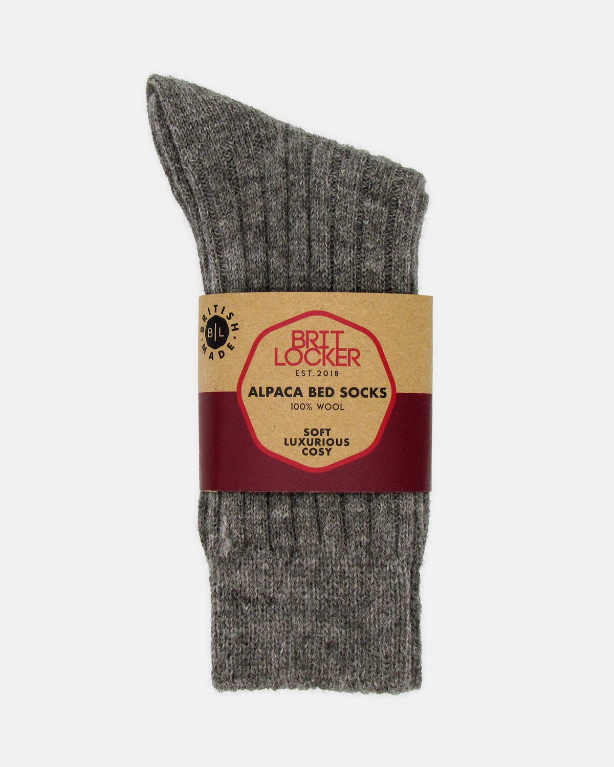 Alpaca Bed Socks - Grey - BRIT LOCKER