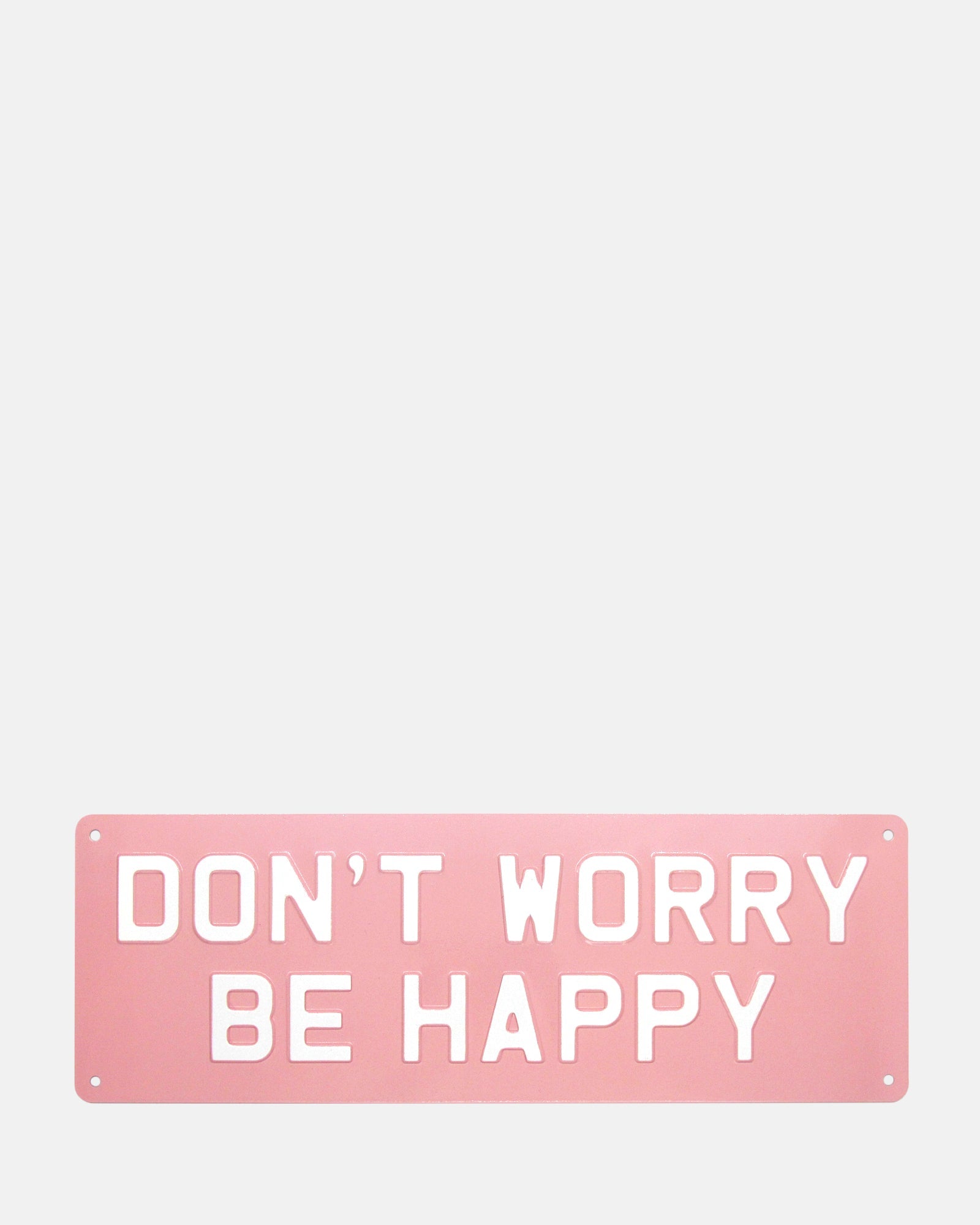 Don't Worry Be Happy Enamel Sign - Pink - BRIT LOCKER