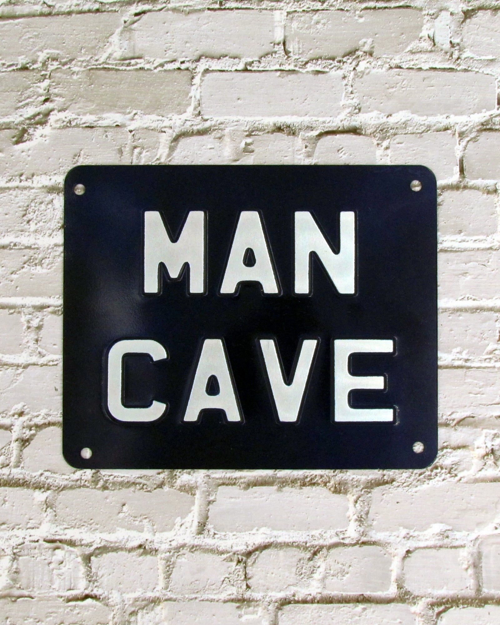 Man Cave Enamel Sign - Black - BRIT LOCKER