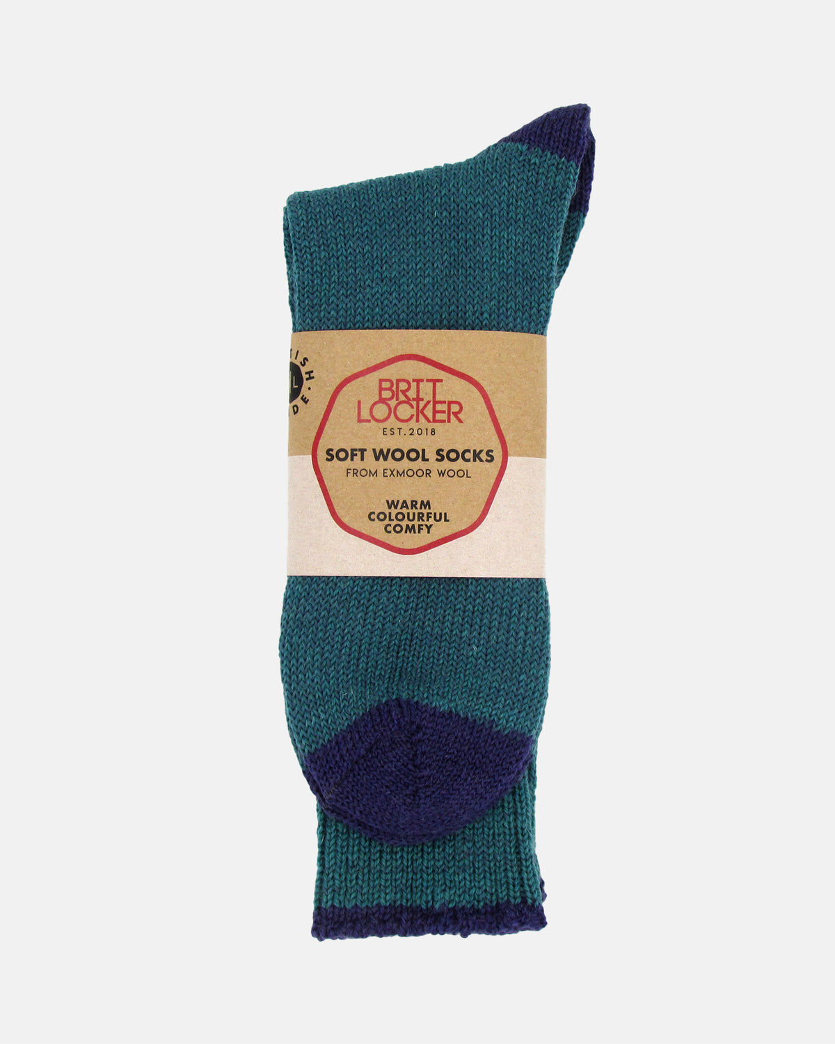 Soft Wool Socks - Aqua/Violet