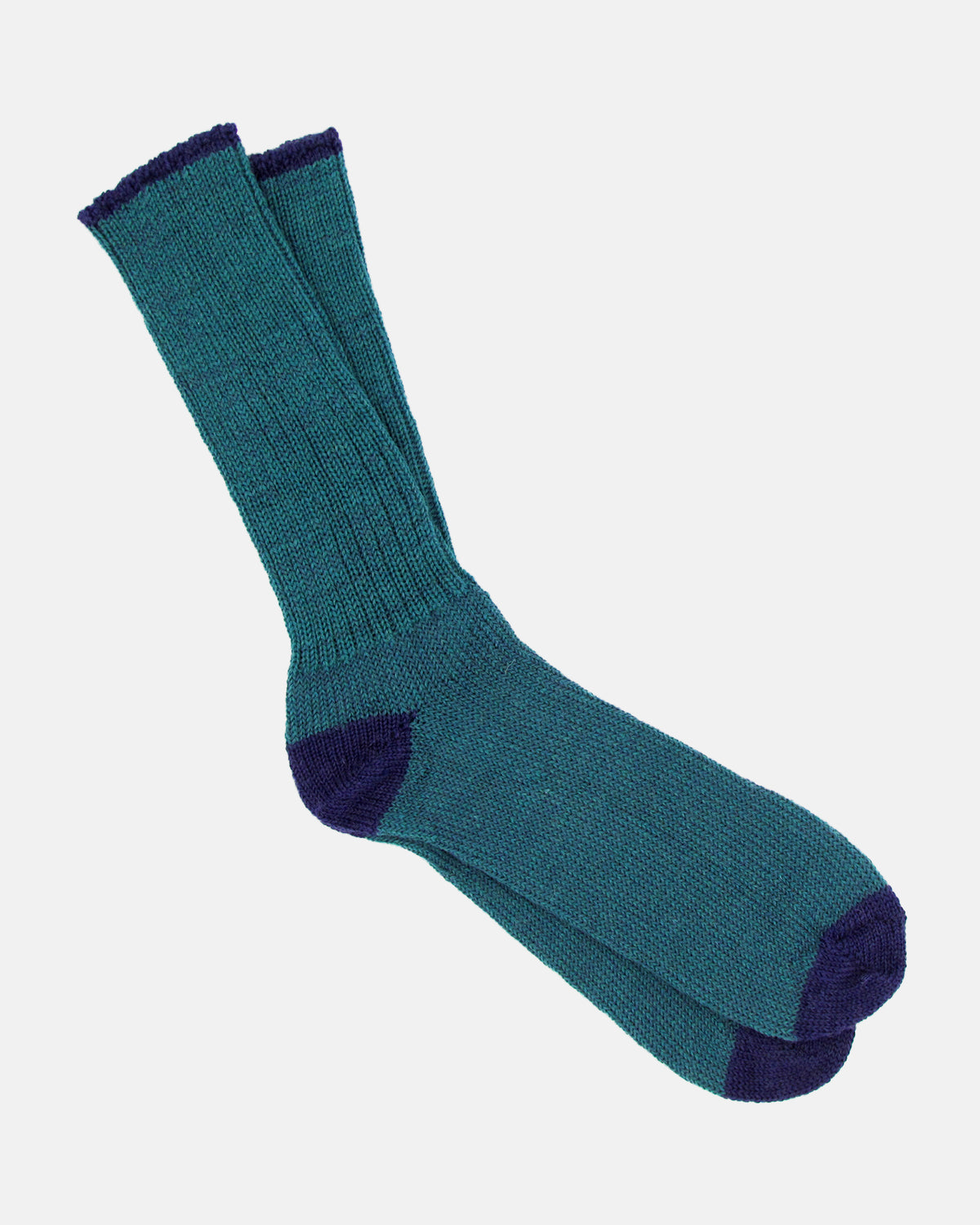 Soft Wool Socks - Aqua/Violet