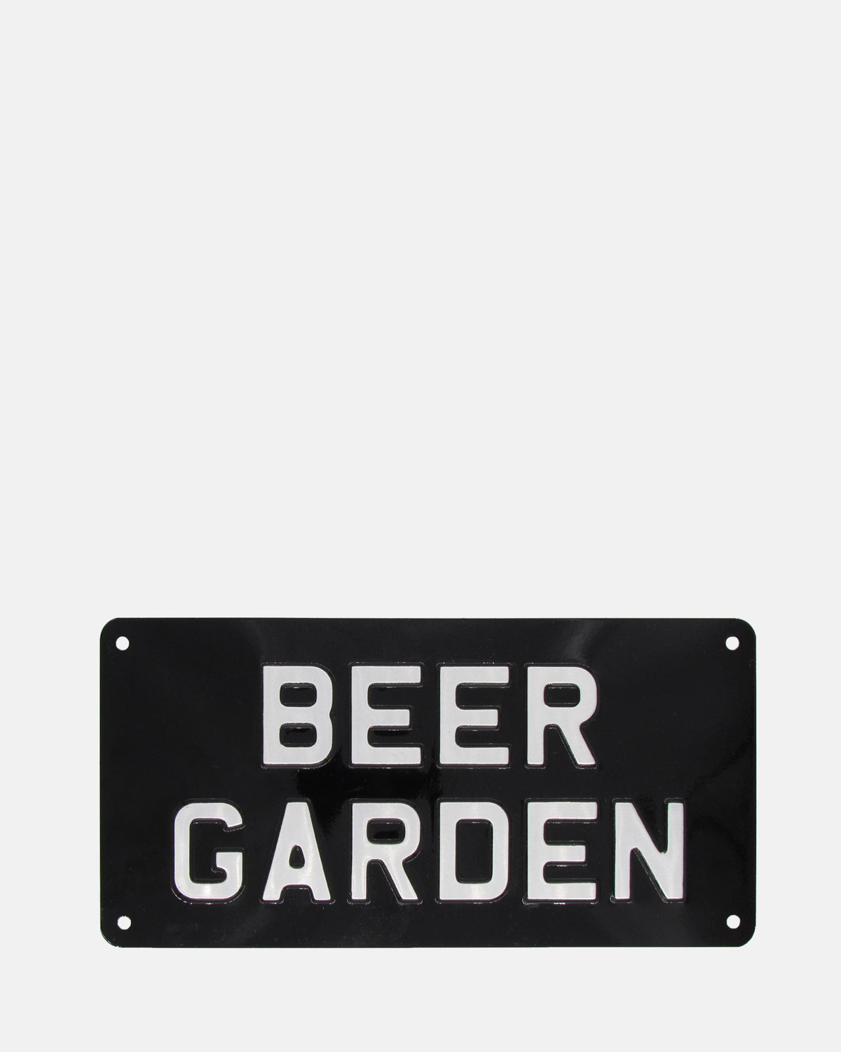 BEER GARDEN Enamel Sign - Black