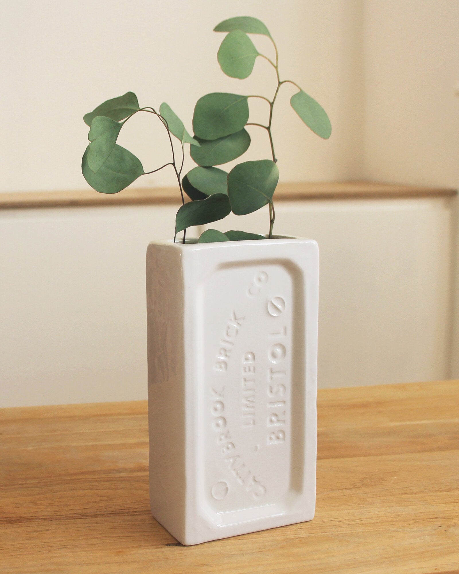 Bristol Brick Vase - White - BRIT LOCKER