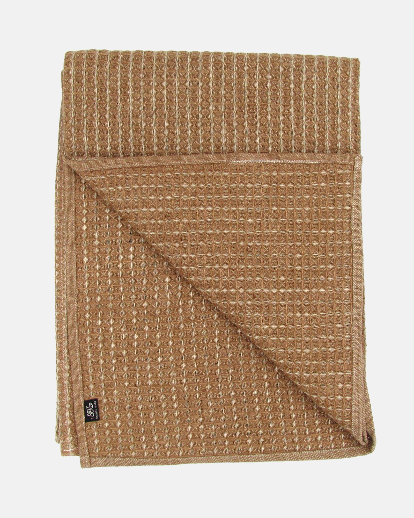 Linen Waffle Bath Towel - Rich Chocolate - BRIT LOCKER