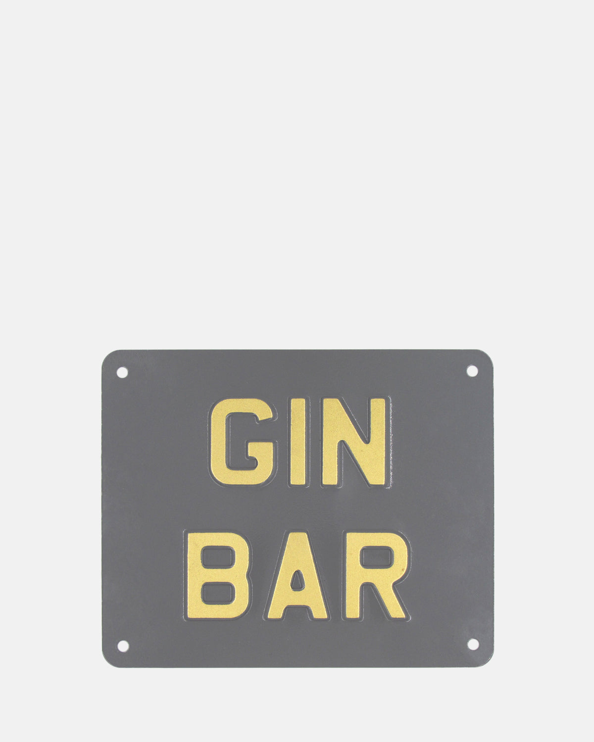 Gin Bar Enamel Sign - Grey
