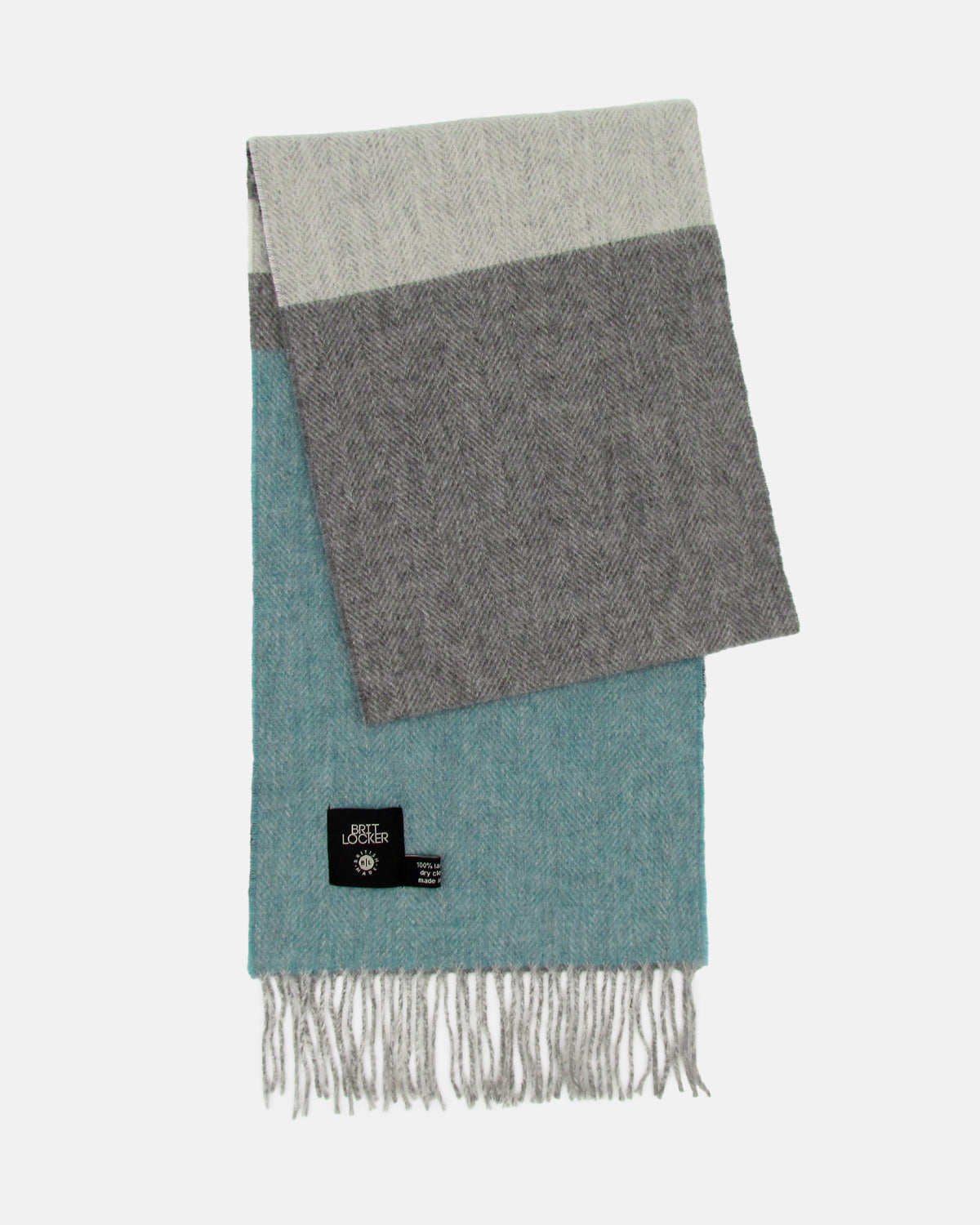 Lambswool Scarf - Stripe Blue/Green