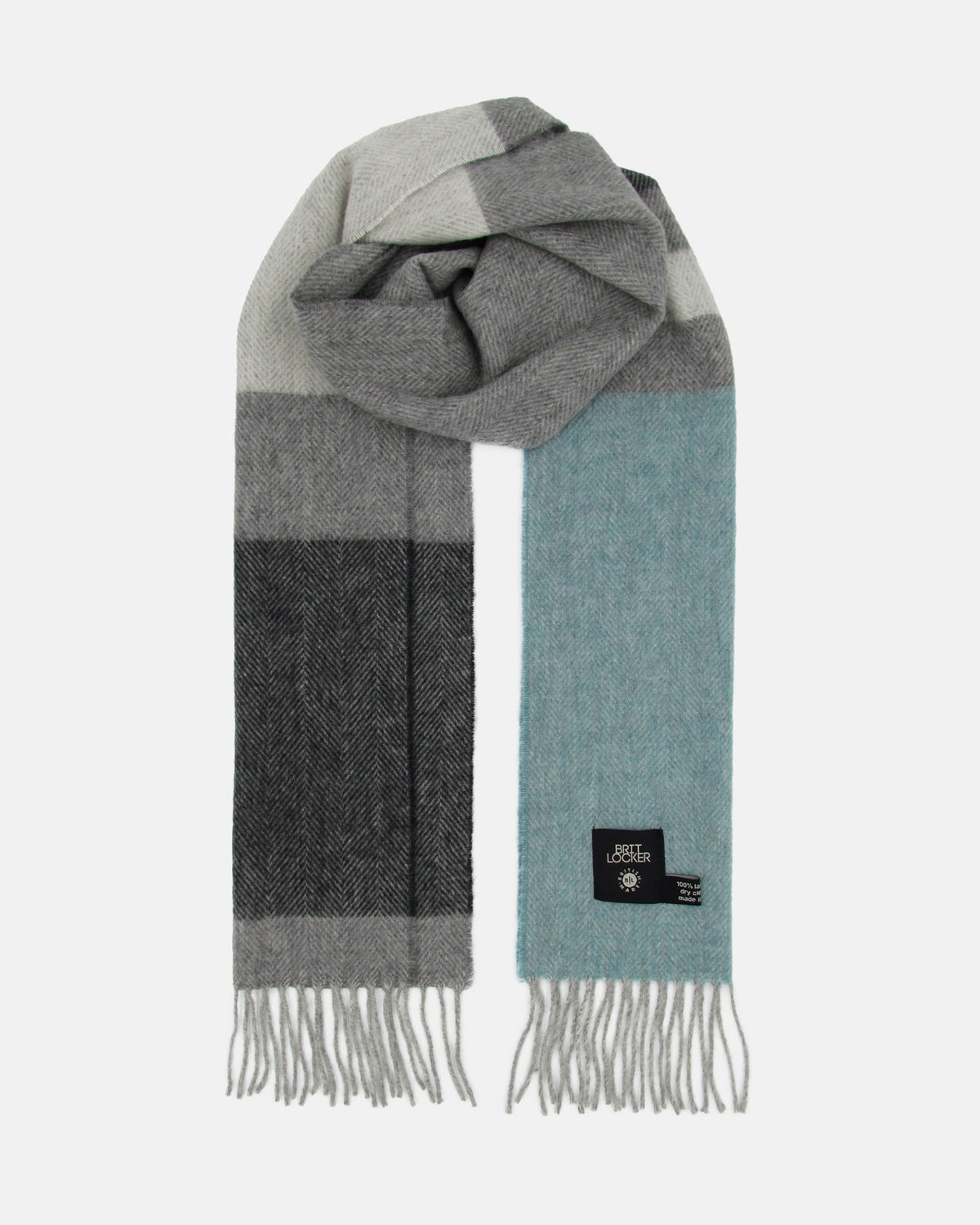 Lambswool Scarf - Stripe Blue/Green