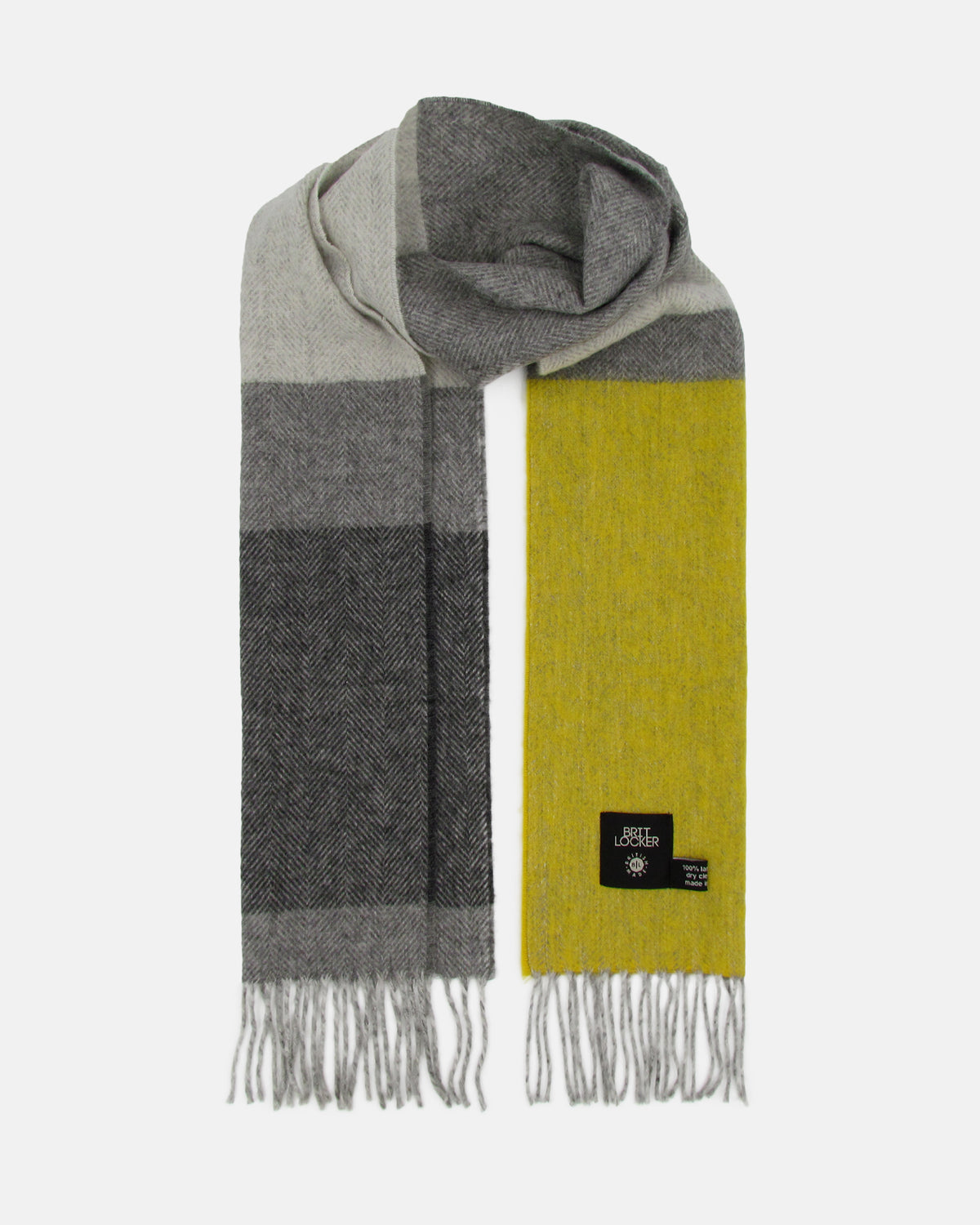 Lambswool Scarf - Stripe Yellow