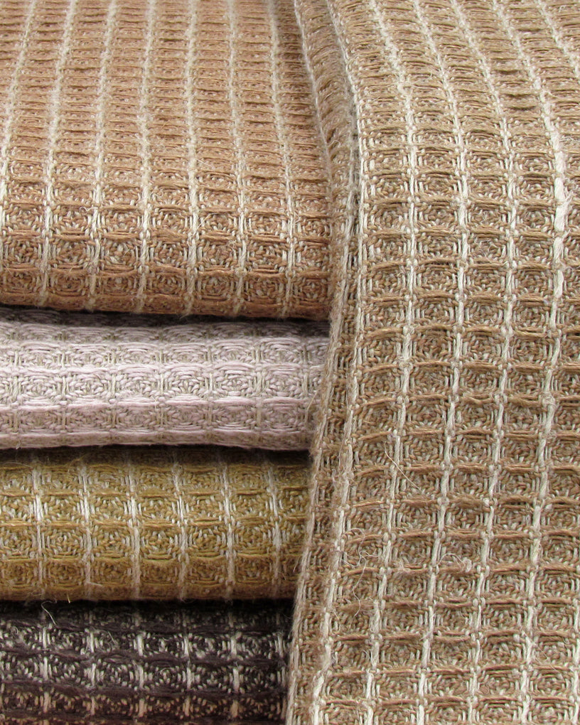 Linen Waffle Bath Towel - Coffee