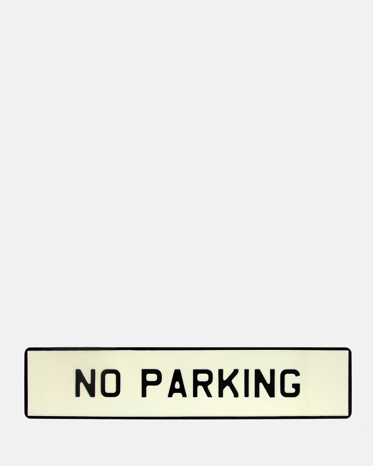 No Parking Enamel Sign - Cream