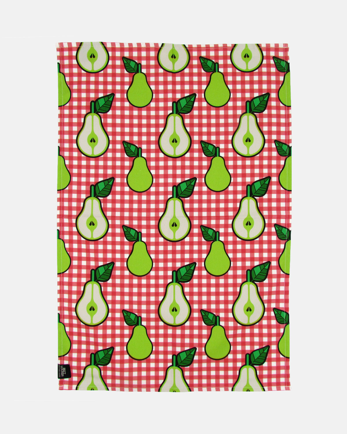 Juicy Gingham Pears Cotton Tea Towel