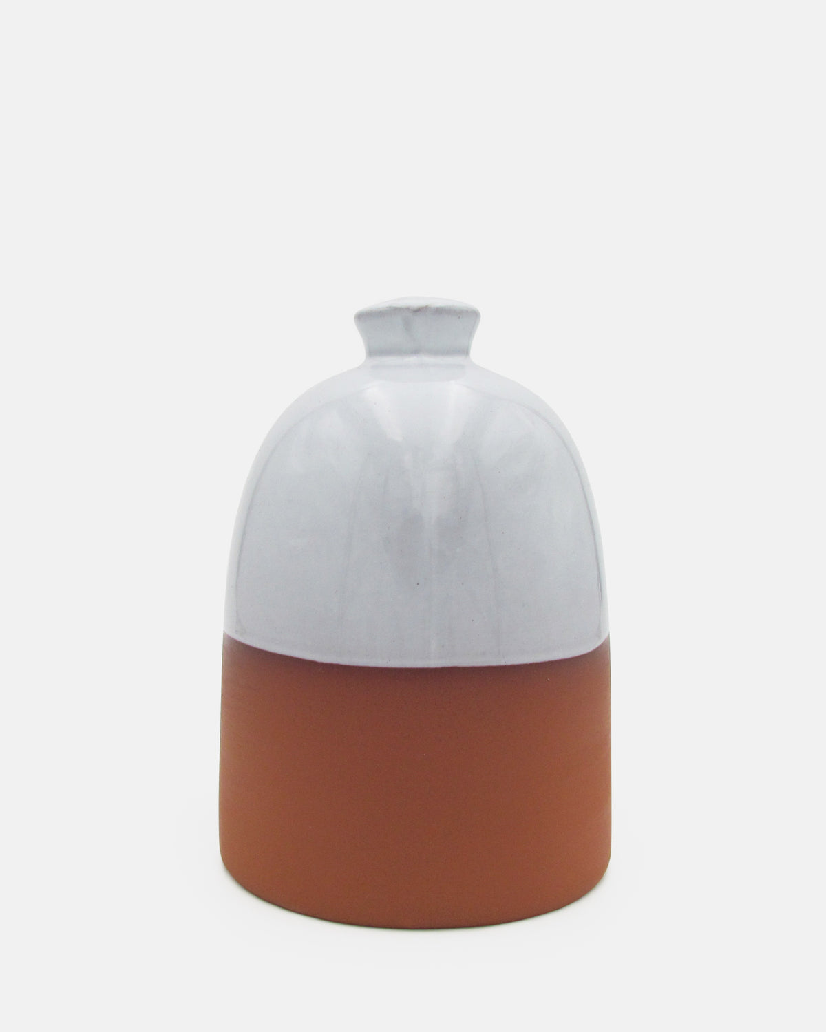 Terracotta Salt Pig - White Glaze