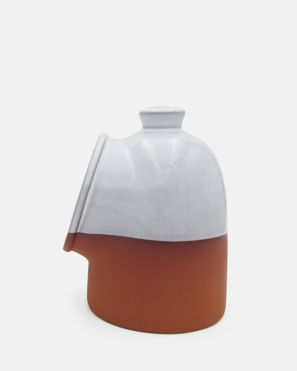 Terracotta Salt Pig - White Glaze