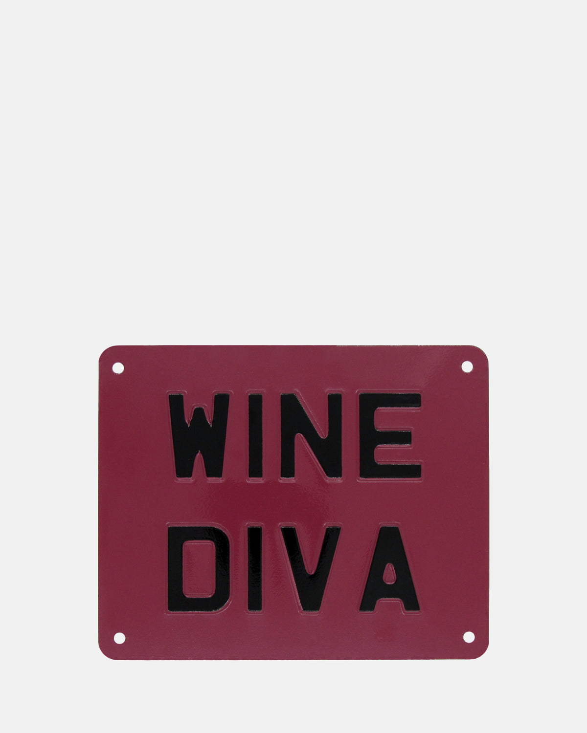 Wine Diva Enamel Sign - Plum