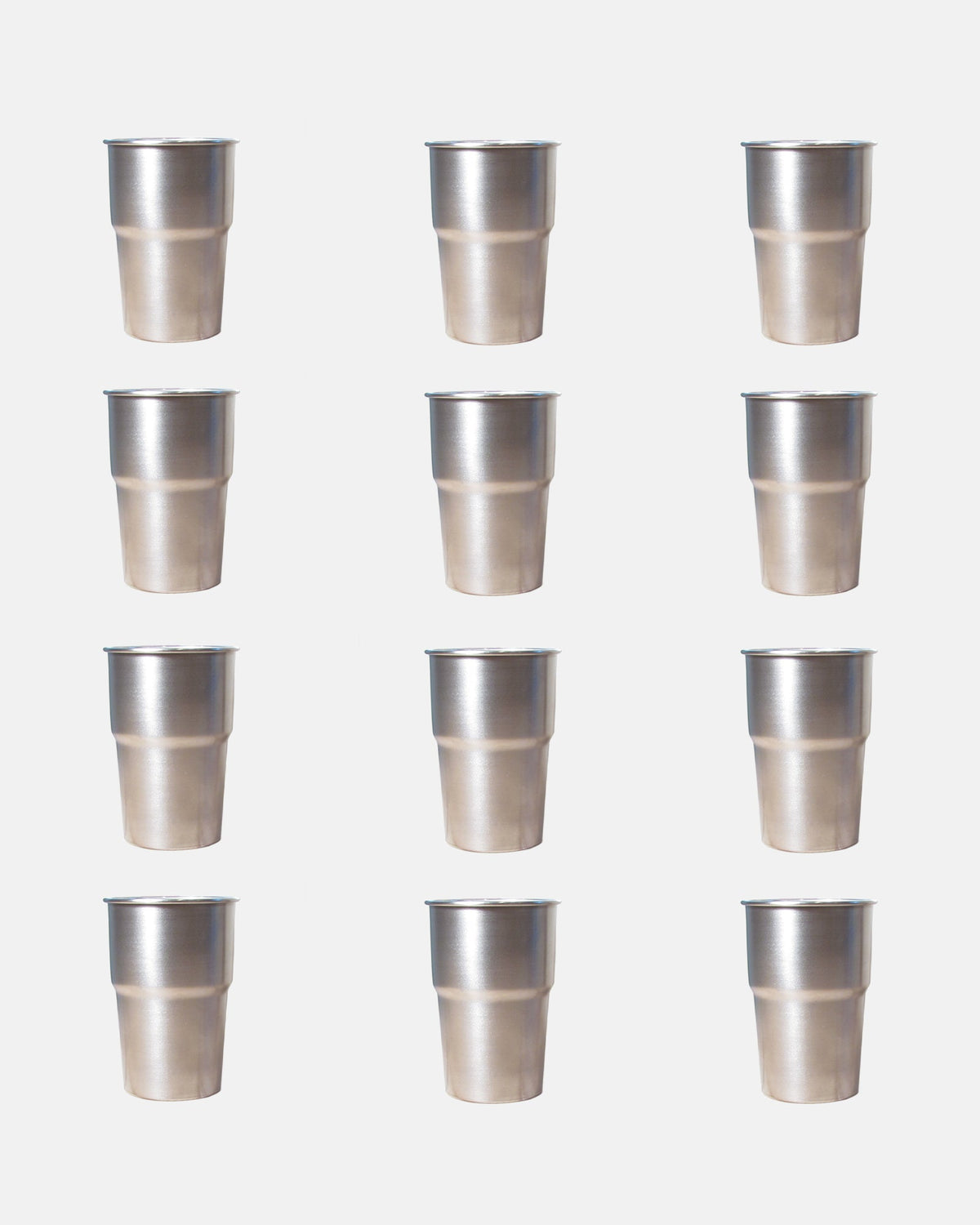 12 x Stainless Steel Pint Cups - BRIT LOCKER