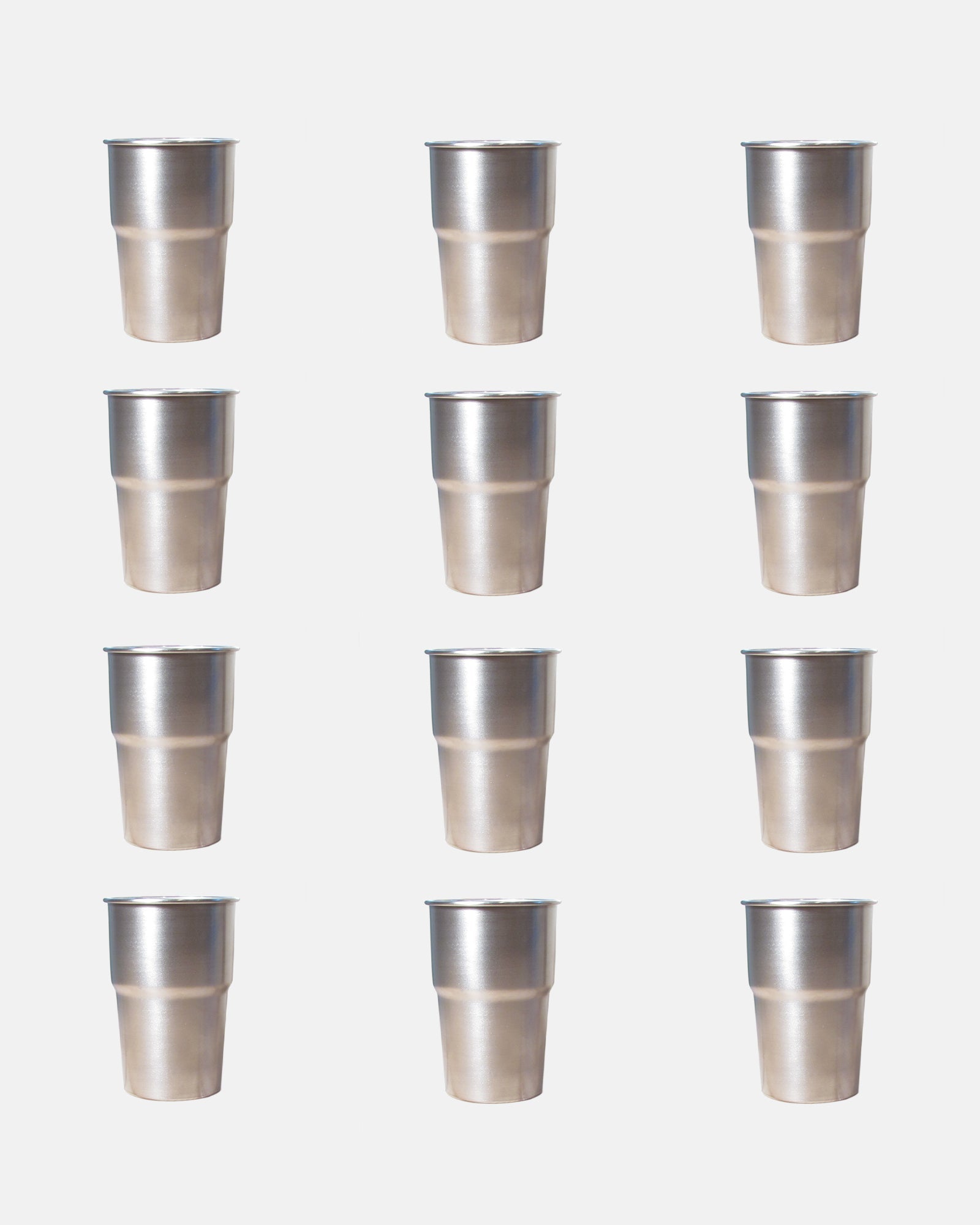 12 x Stainless Steel Pint Cups - BRIT LOCKER
