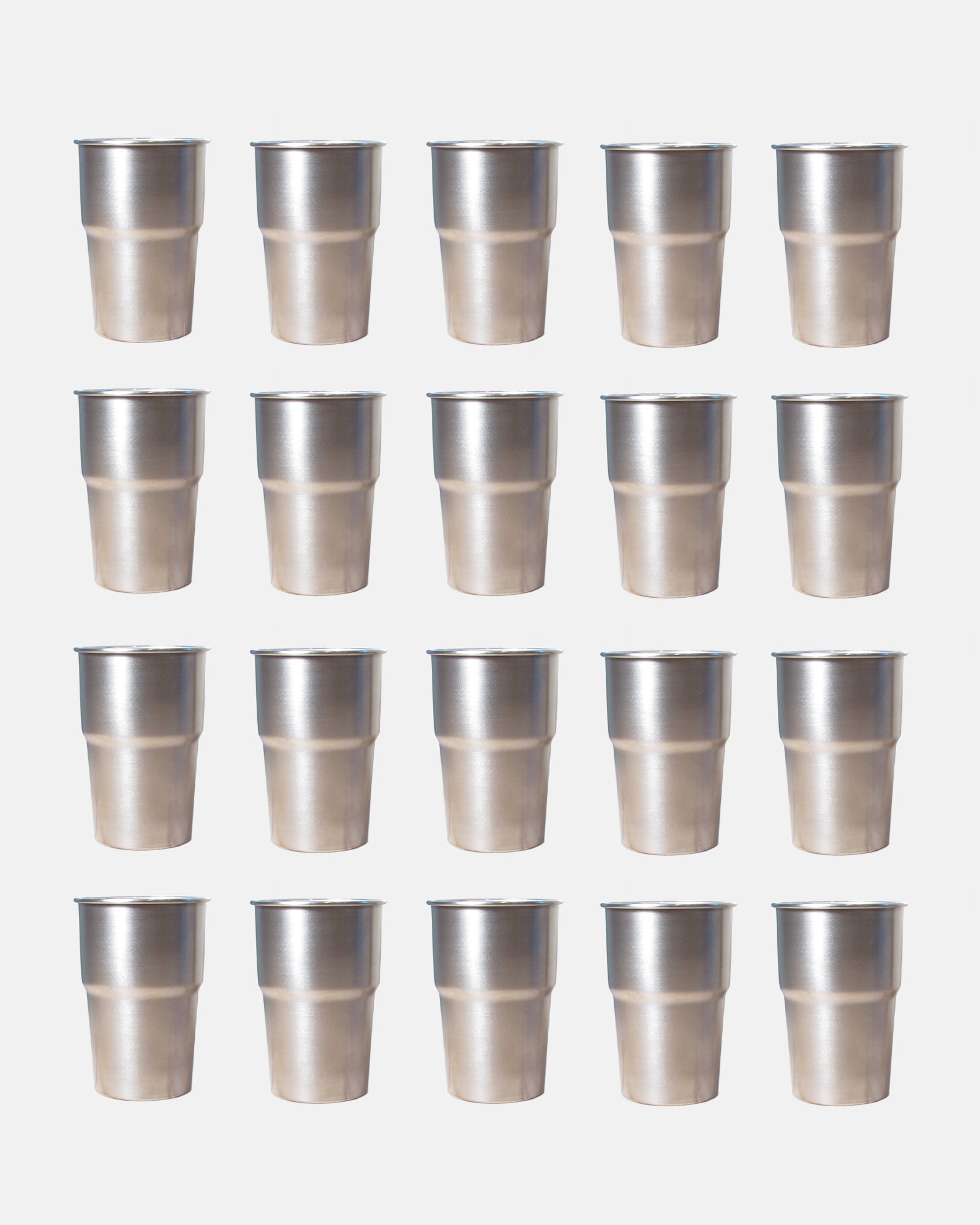 20 x Stainless Steel Pint Cups - BRIT LOCKER