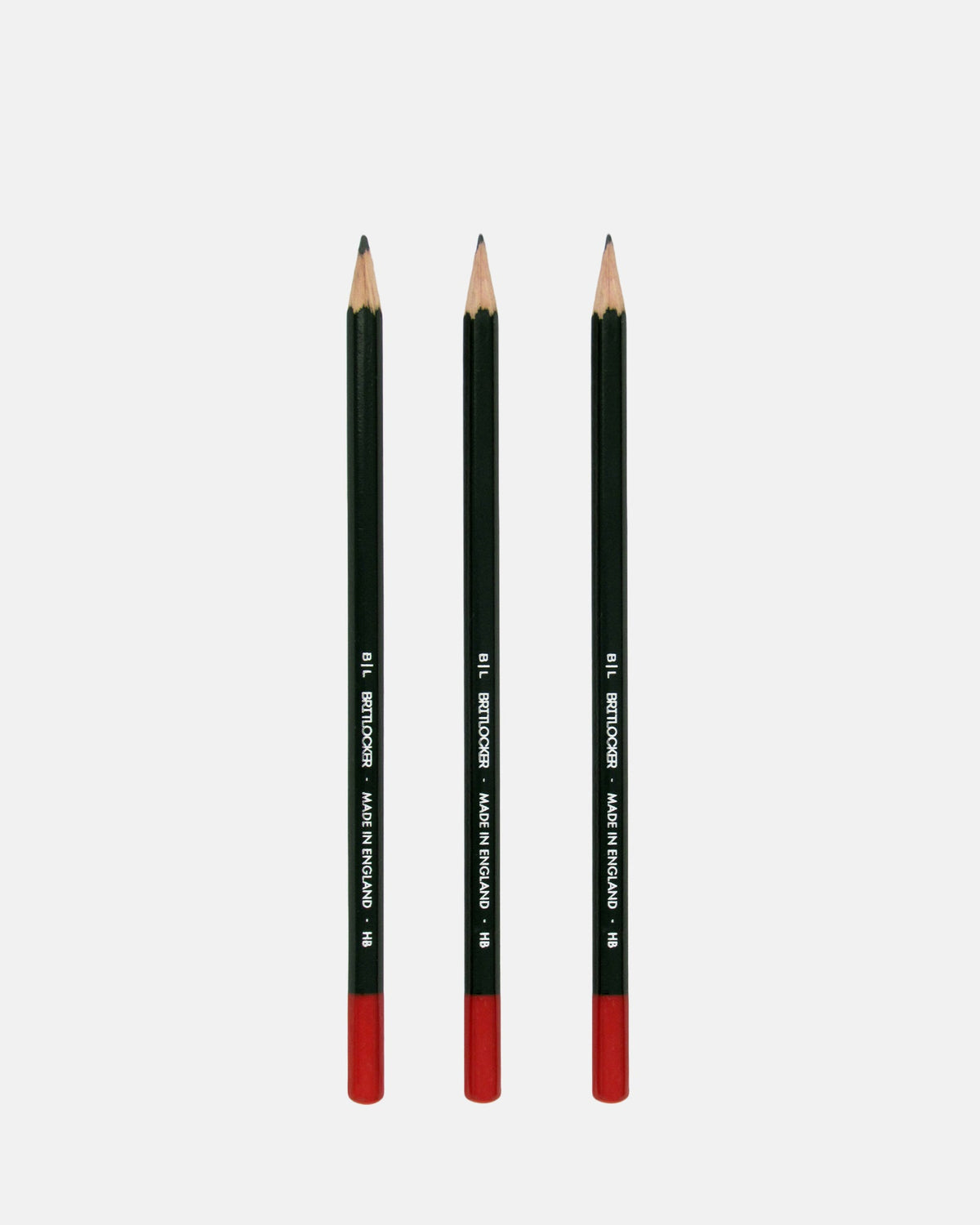 3 HB Pencils - Black Dipped Red - BRIT LOCKER