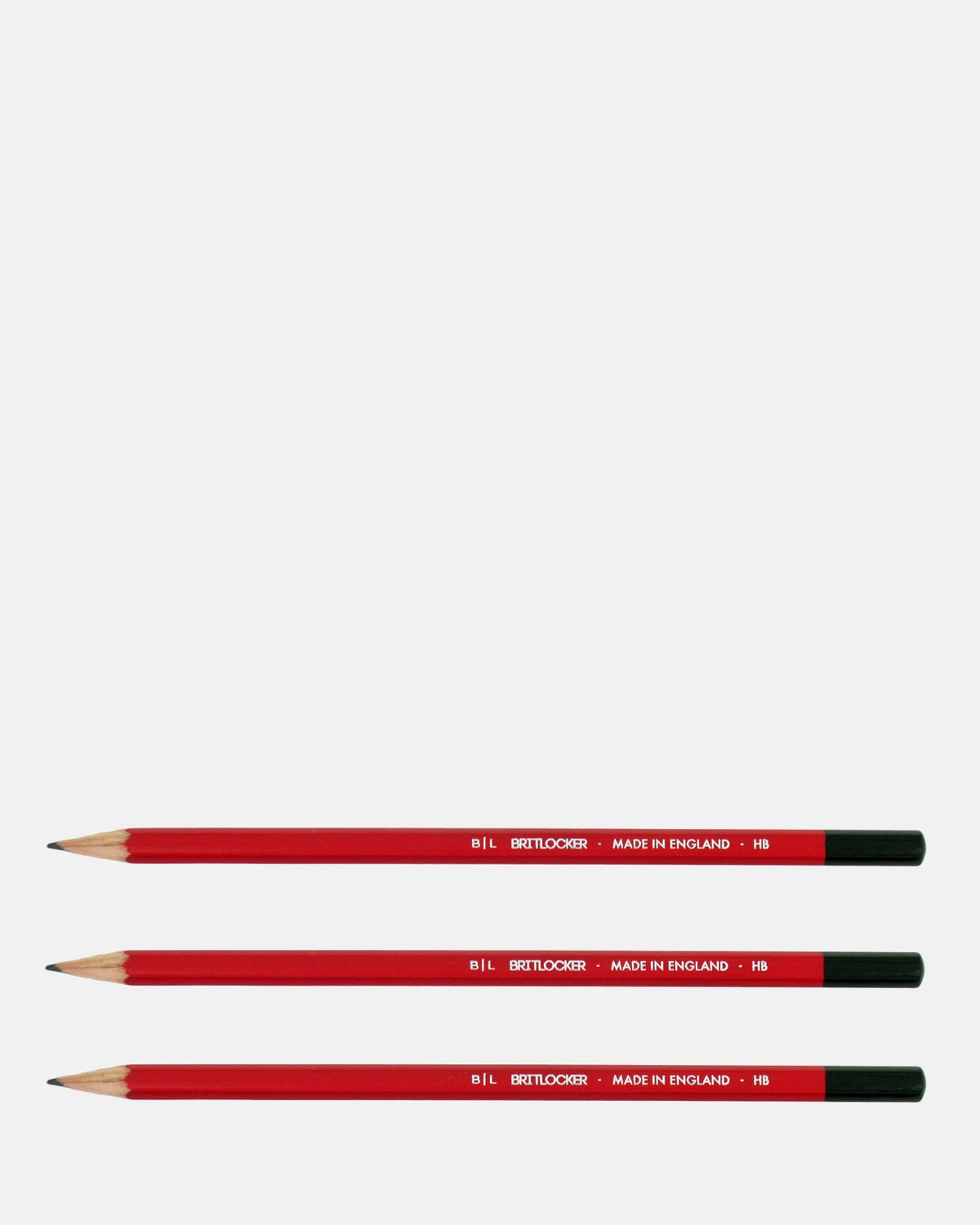 3 HB Pencils - Red Dipped Black - BRIT LOCKER