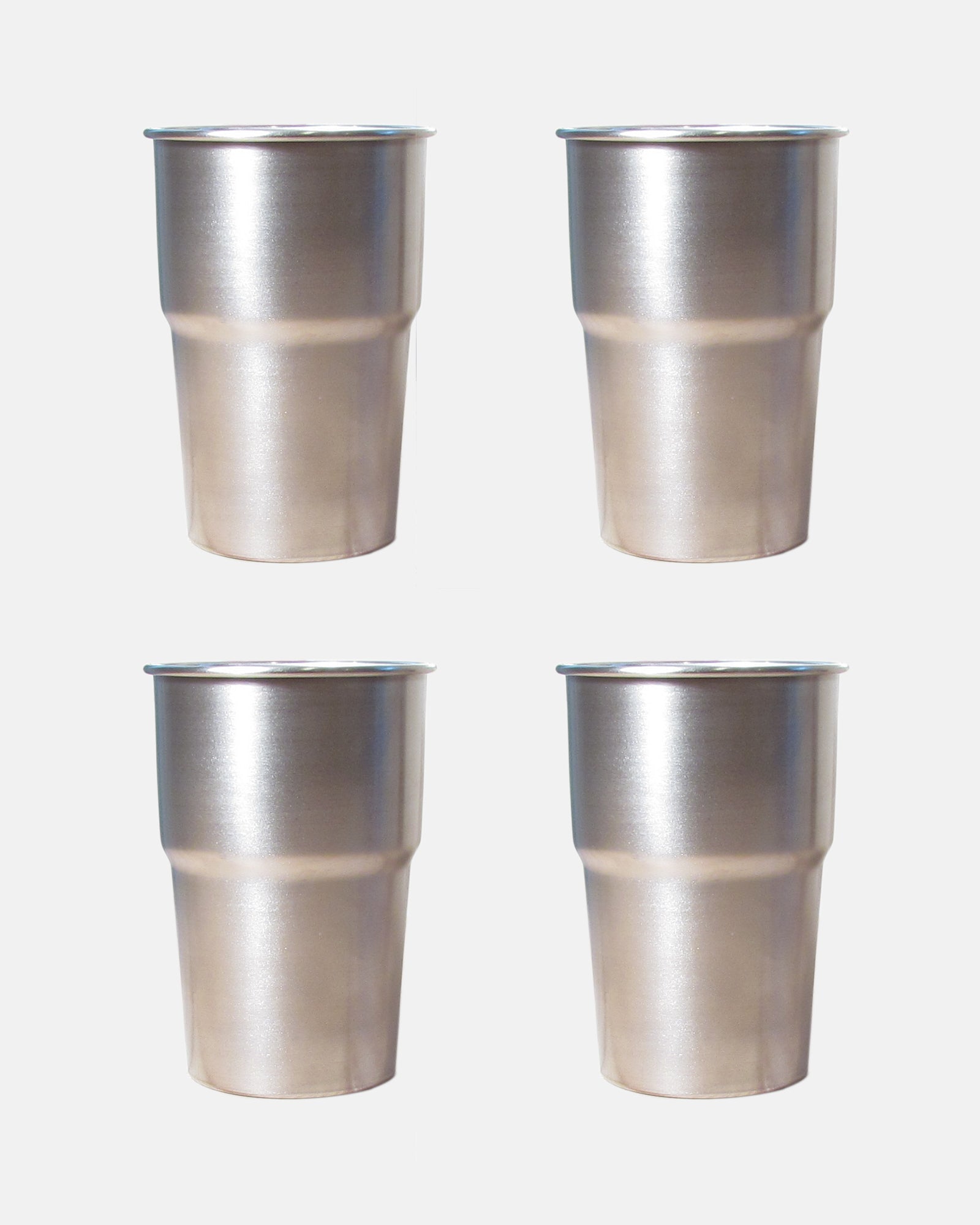 4 x Stainless Steel Pint Cups - BRIT LOCKER