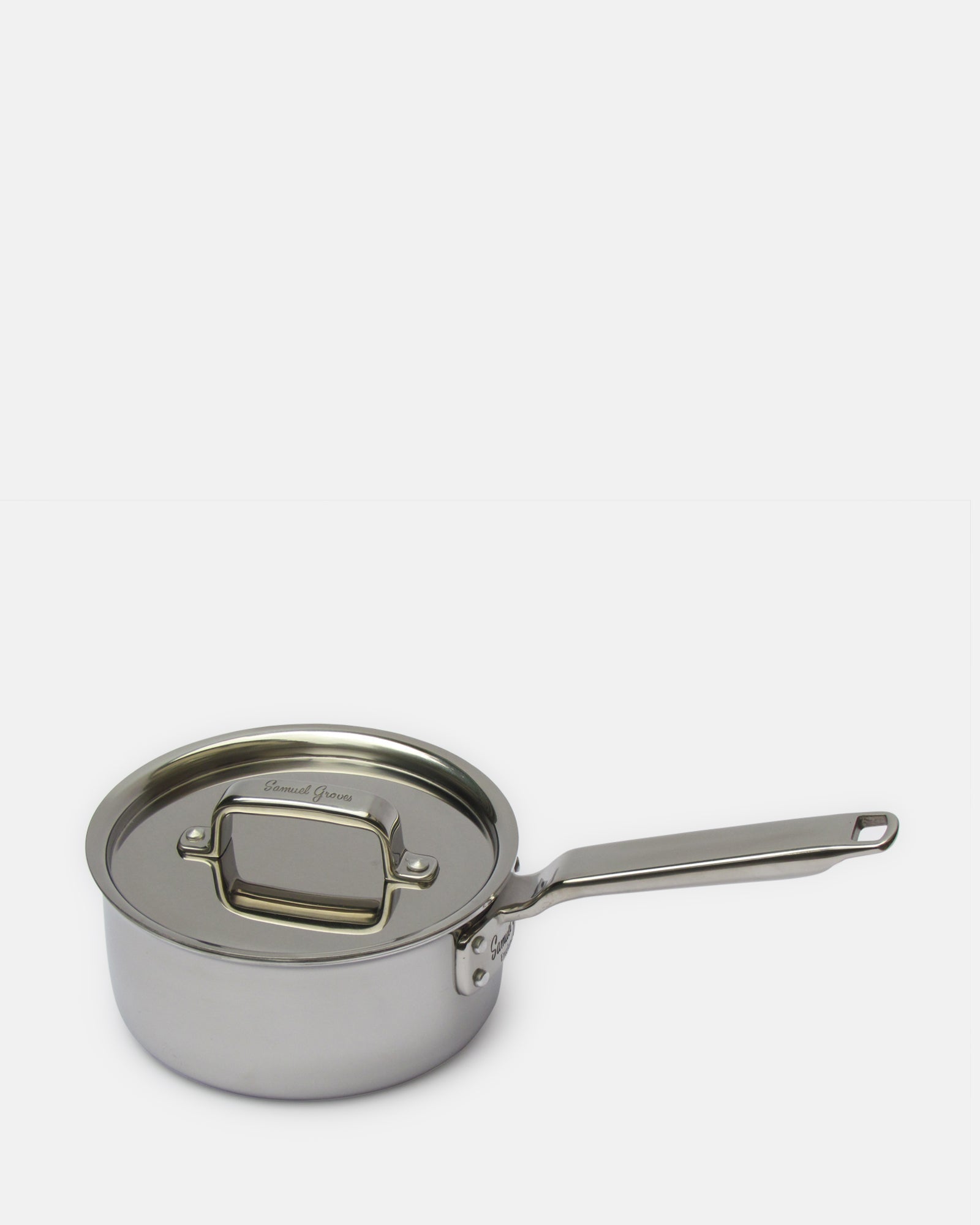 6 inch Stainless Steel Tri-Ply Saucepan & Lid - BRIT LOCKER