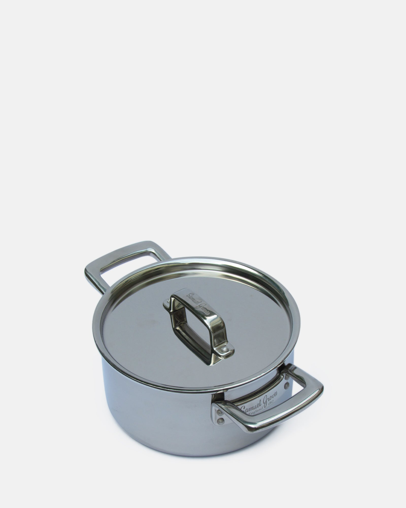 8 inch Stainless Steel Tri-Ply Casserole Pan & Lid - BRIT LOCKER