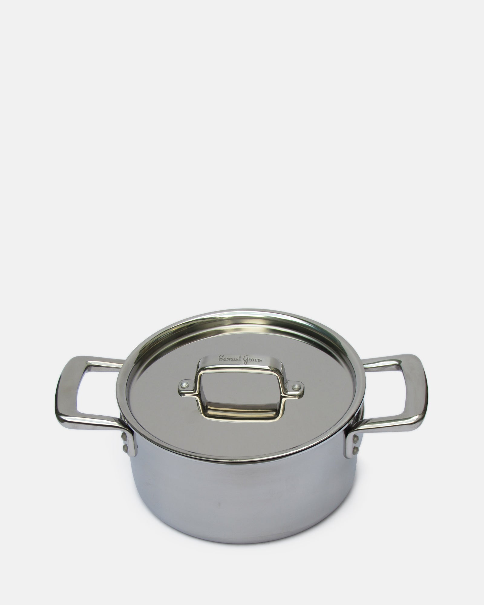 8 inch Stainless Steel Tri-Ply Casserole Pan & Lid - BRIT LOCKER