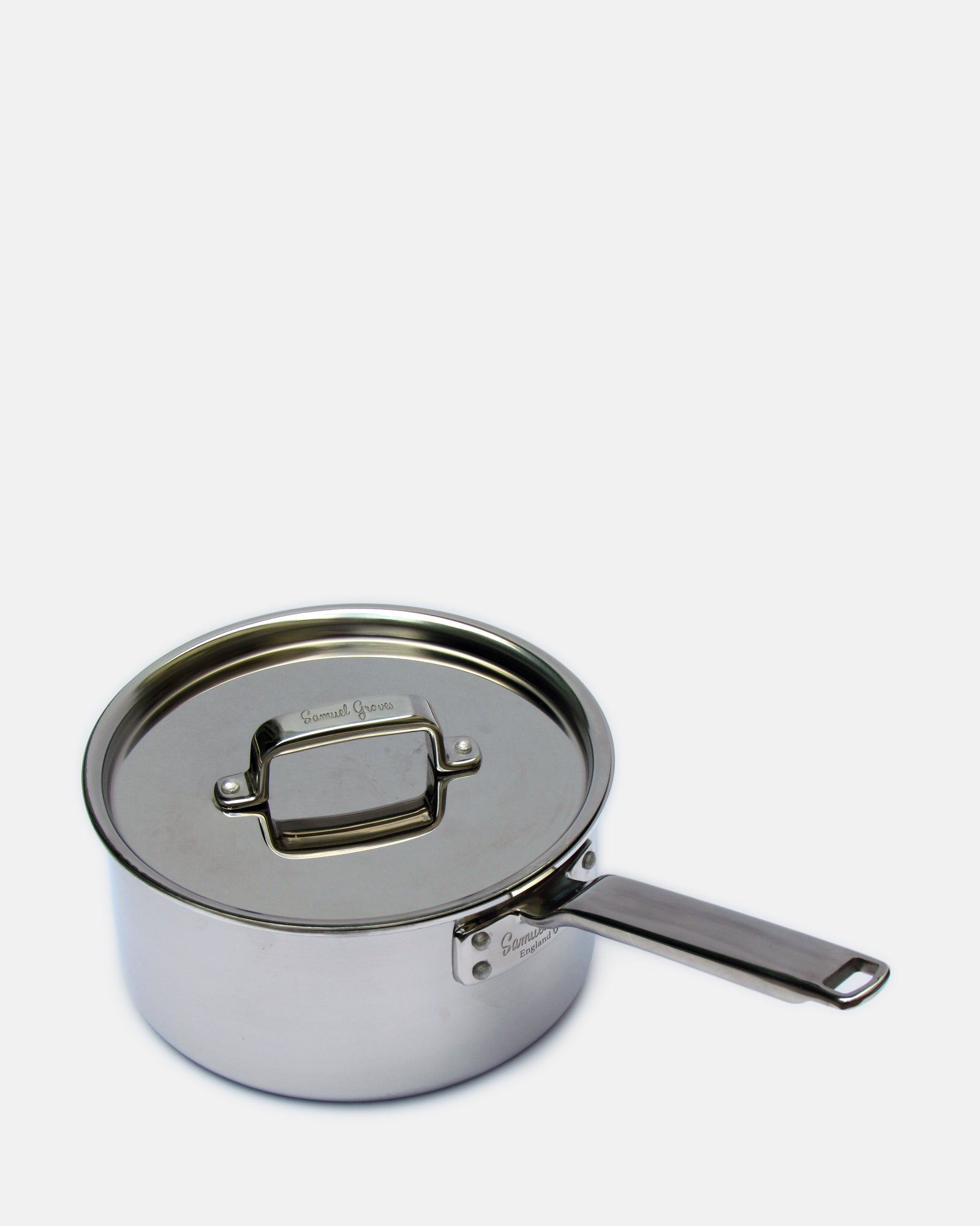 8 inch Stainless Steel Tri-Ply Saucepan & Lid - BRIT LOCKER