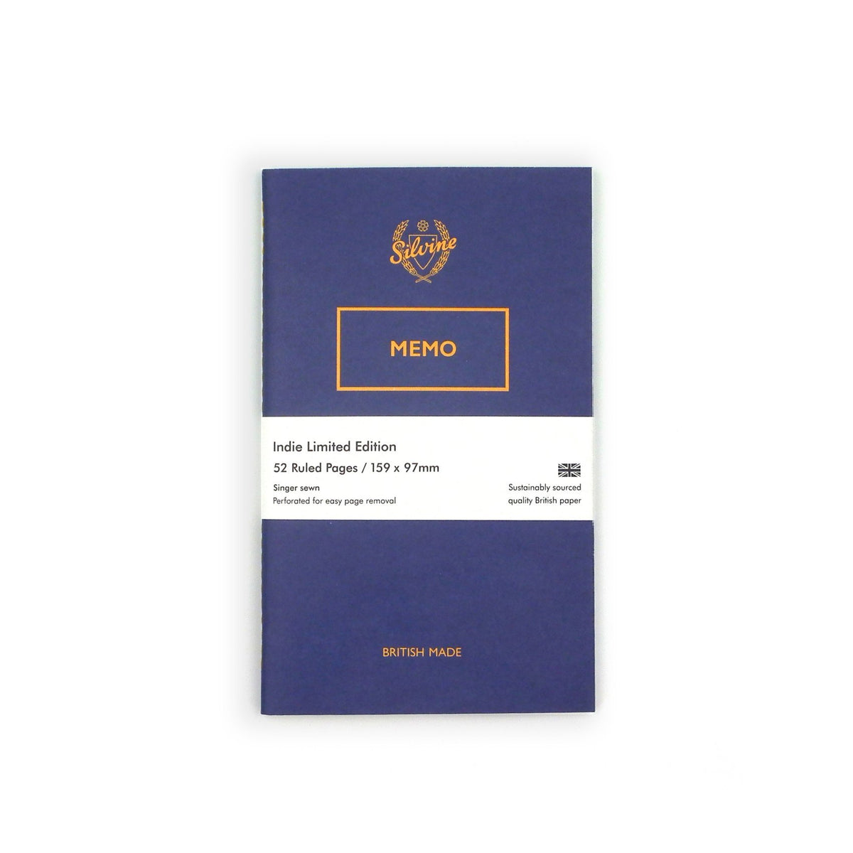 Silvine Originals Blot Blue Indie Edition Memo Notebook - Ruled Pages