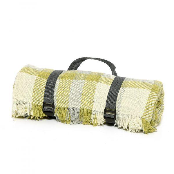 Check Picnic Rug - Green & Silver - Made in Britain -BRIT LOCKER