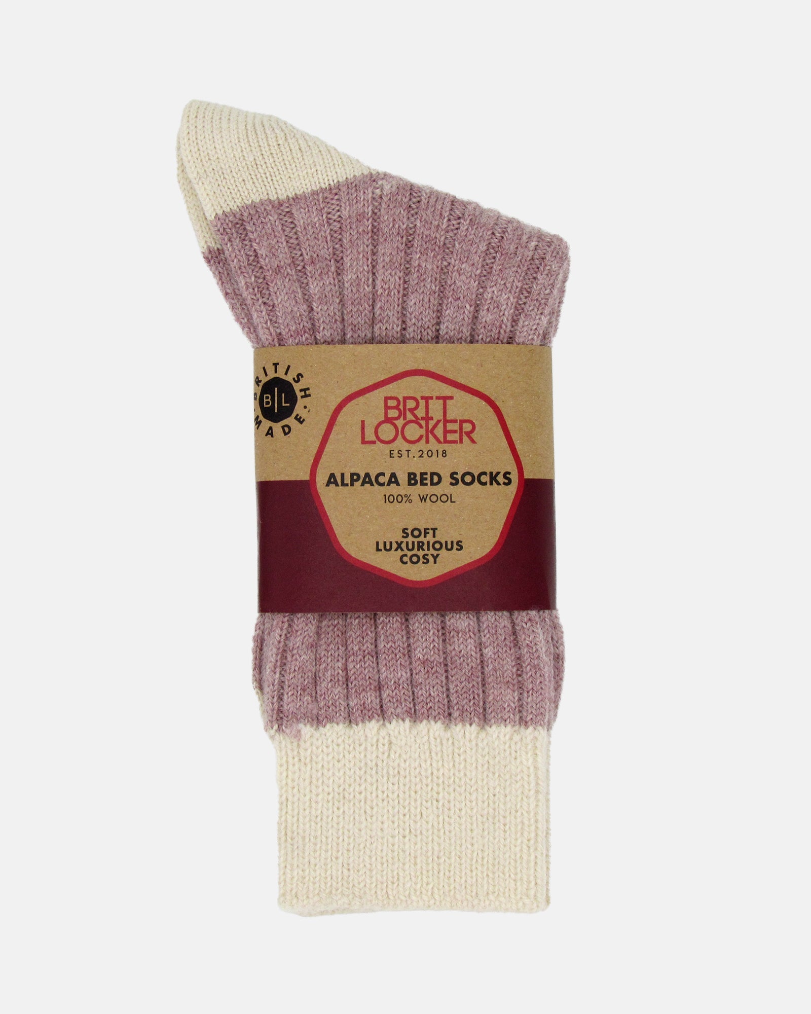 Alpaca Bed Socks - Raspberry - BRIT LOCKER