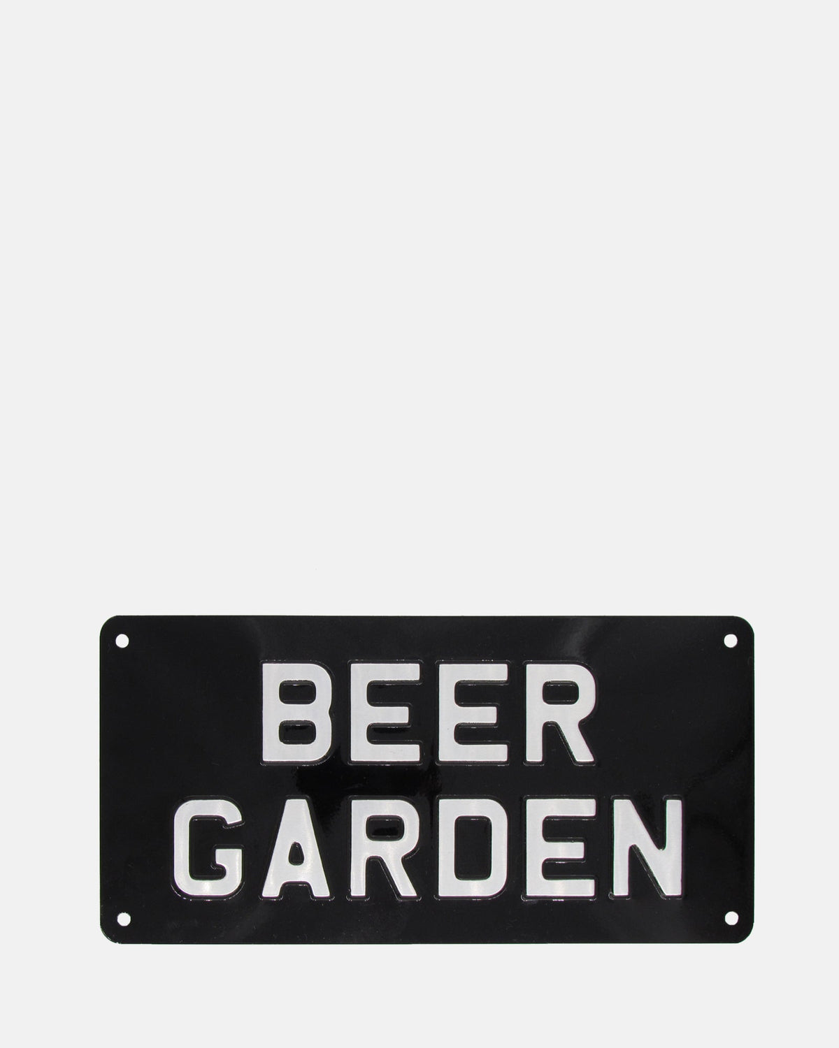 BEER GARDEN Enamel Sign - Black - BRIT LOCKER