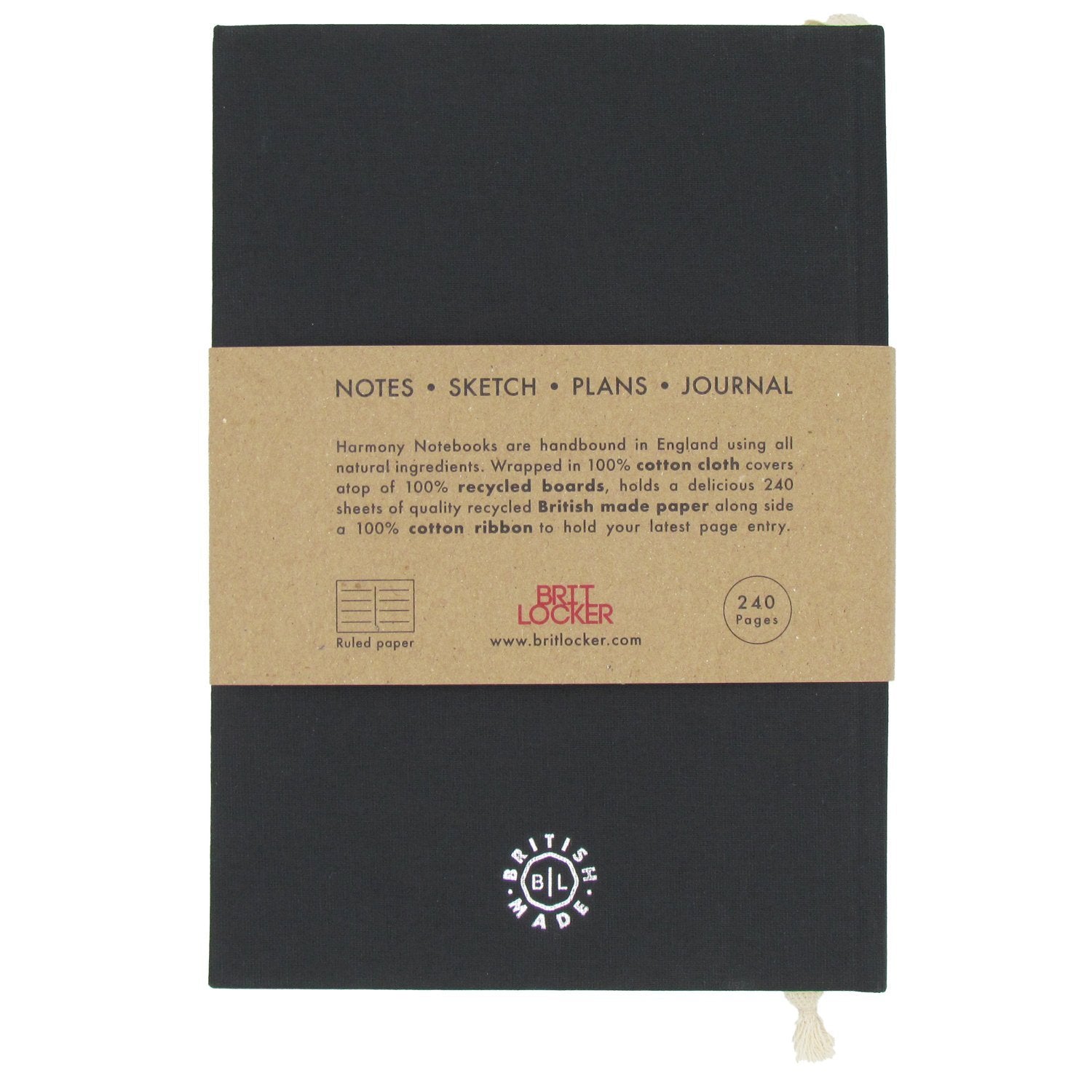 Harmony Eco-Friendly Notebook - Black - Made in Britain - BRIT LOCKER