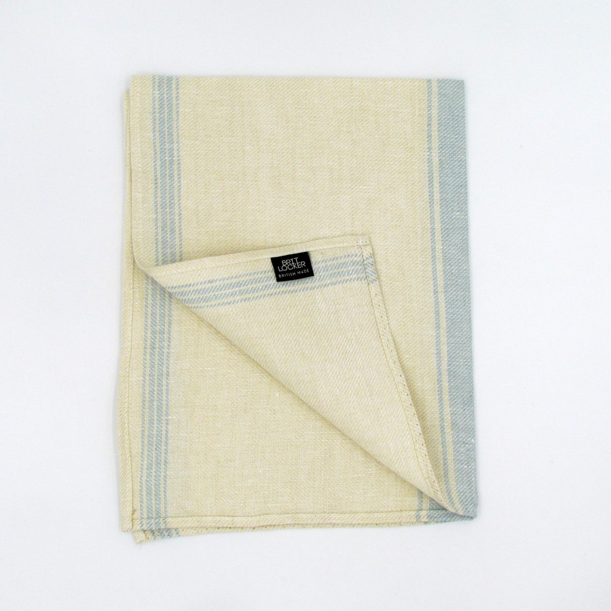 Blue Twill 100% Linen Tea Towel - BRIT LOCKER