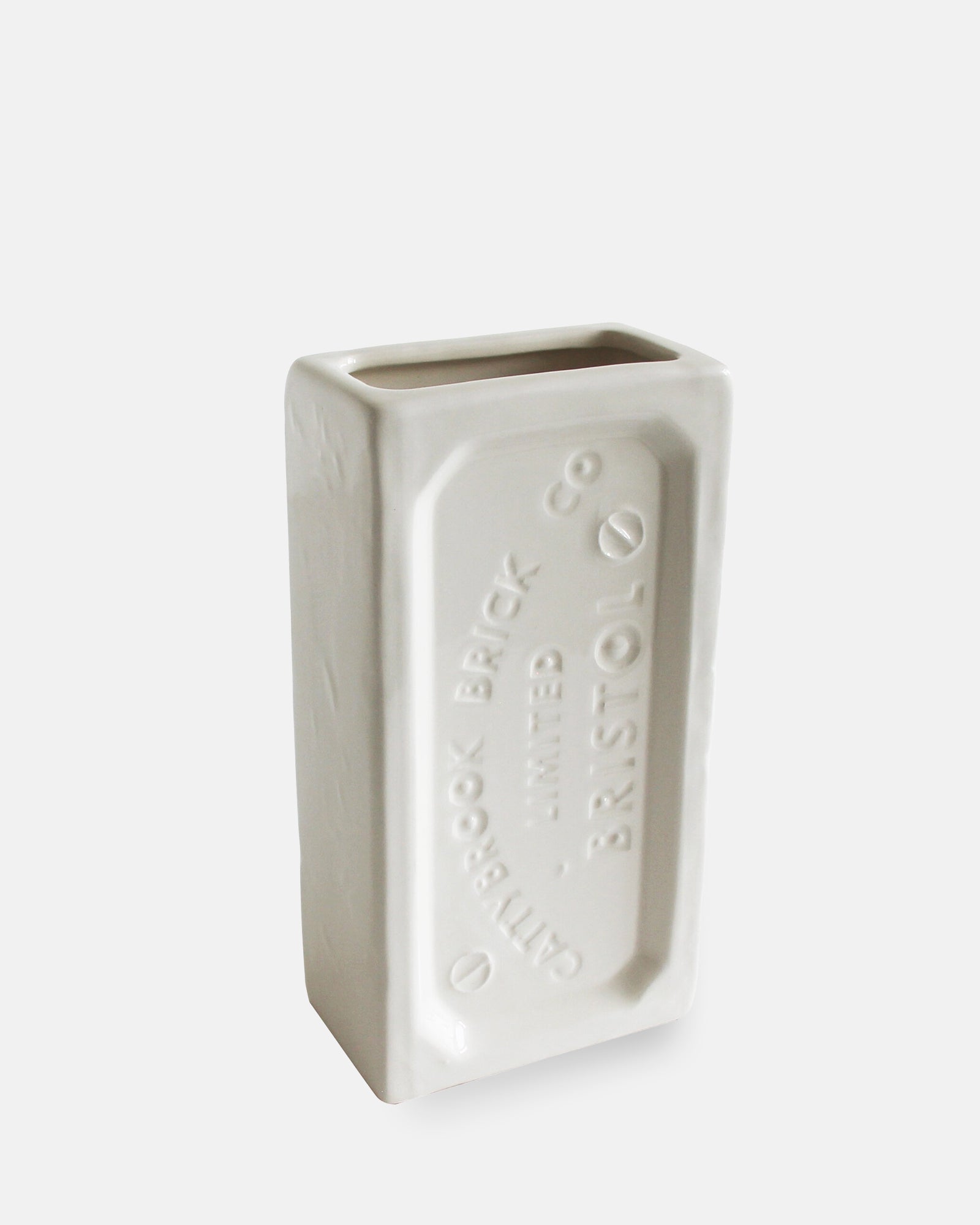 Bristol Brick Vase - White - BRIT LOCKER
