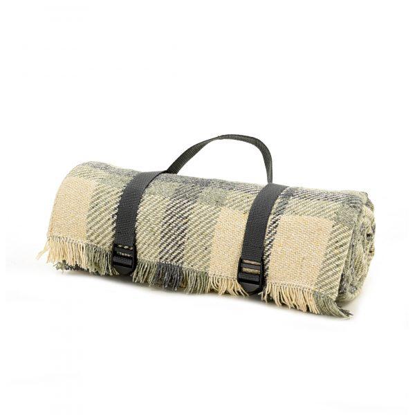 Check Picnic Rug - Charcoal and Duck Egg - Made in Britain - BRIT LOCKER