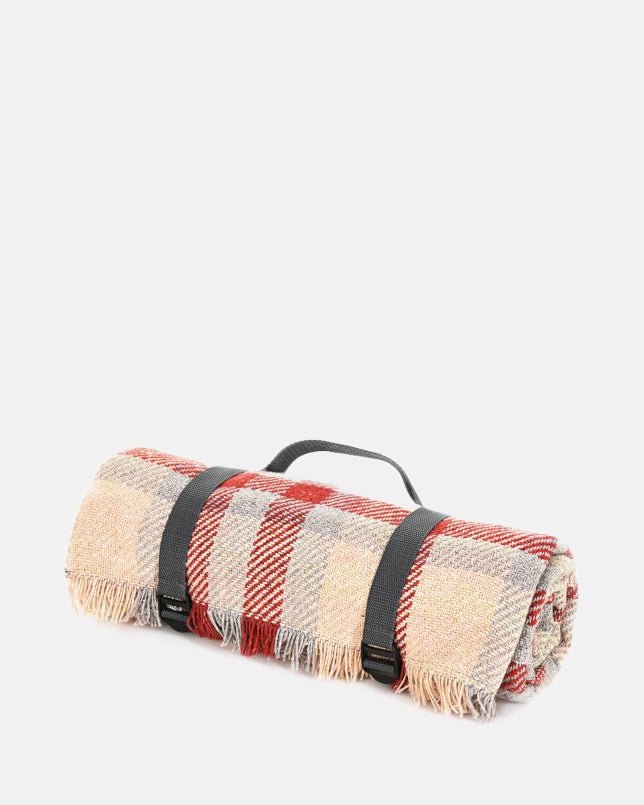 Check Picnic Rug - Red &amp; Silver - BRIT LOCKER
