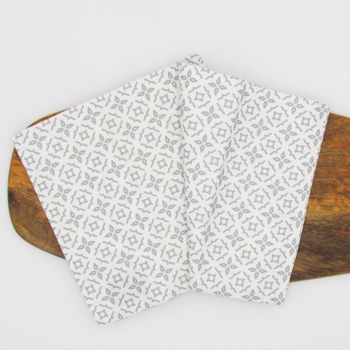 Cotton tea towel - White and Grey Kitchen - British made - BRIT LOCKER