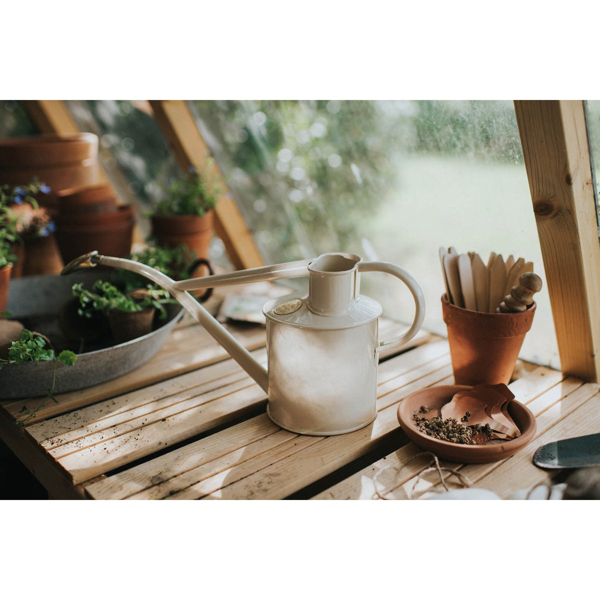 Classic Indoor Watering Can - Cream - BRIT LOCKER
