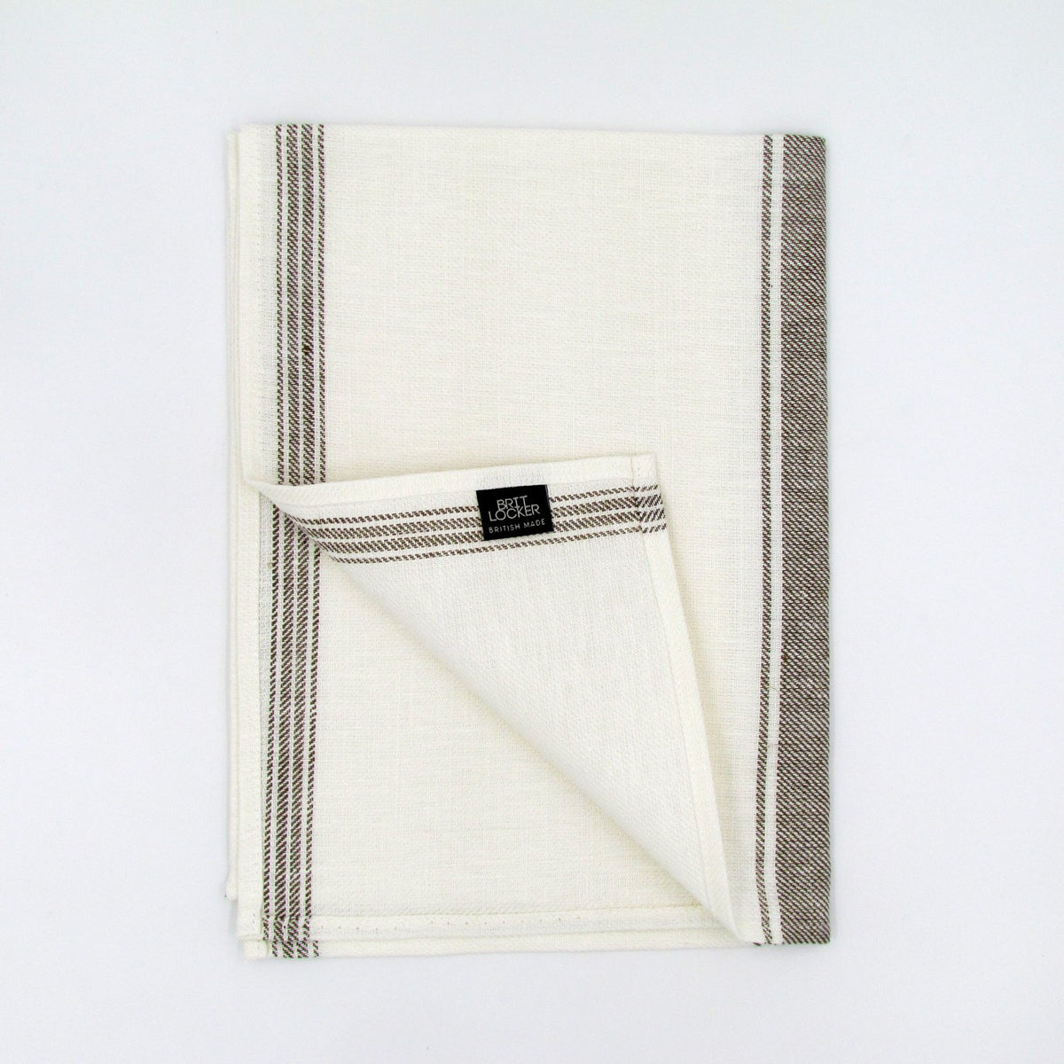 Coffee Twill 100% Linen Tea Towel - BRIT LOCKER