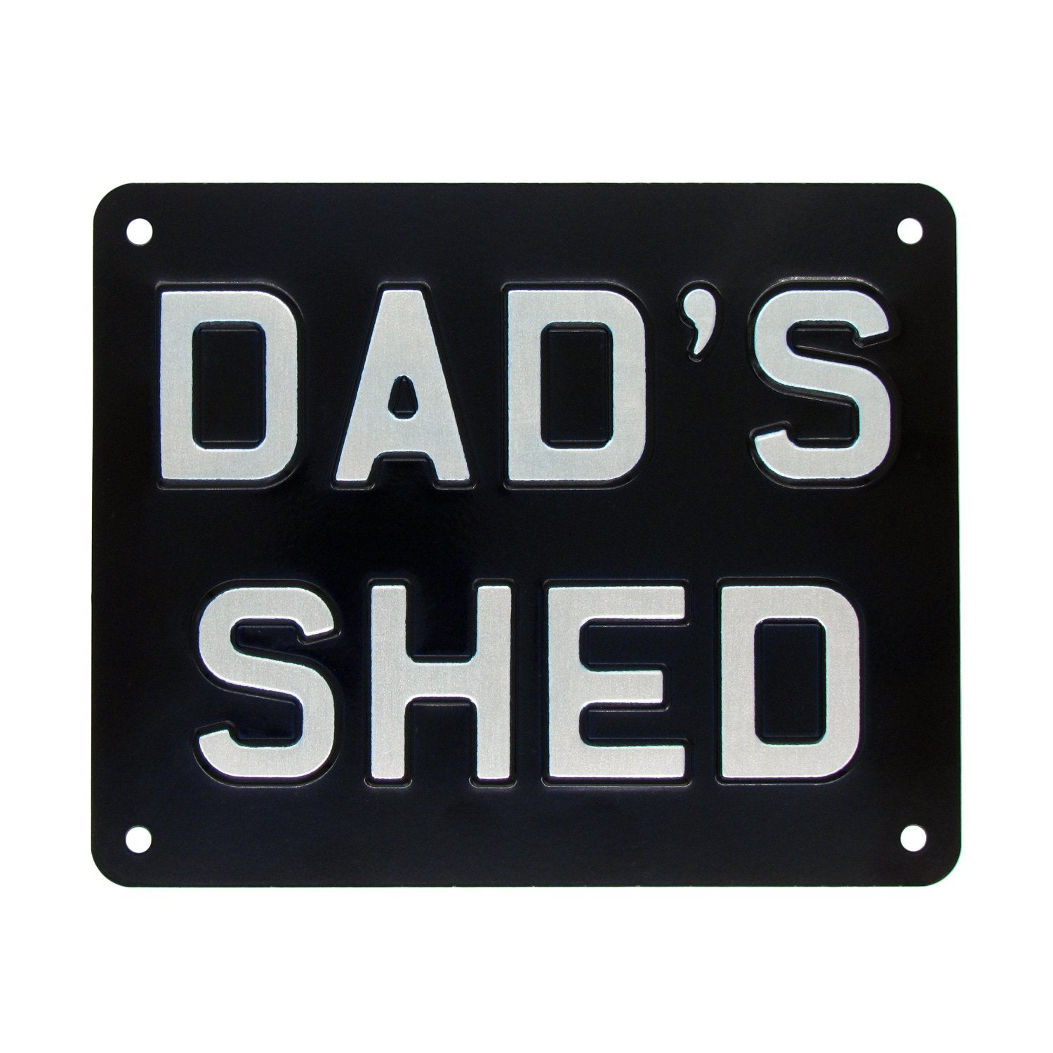 Dad's Shed Enamel Sign - Black - Made in Britain - BRIT LOCKER