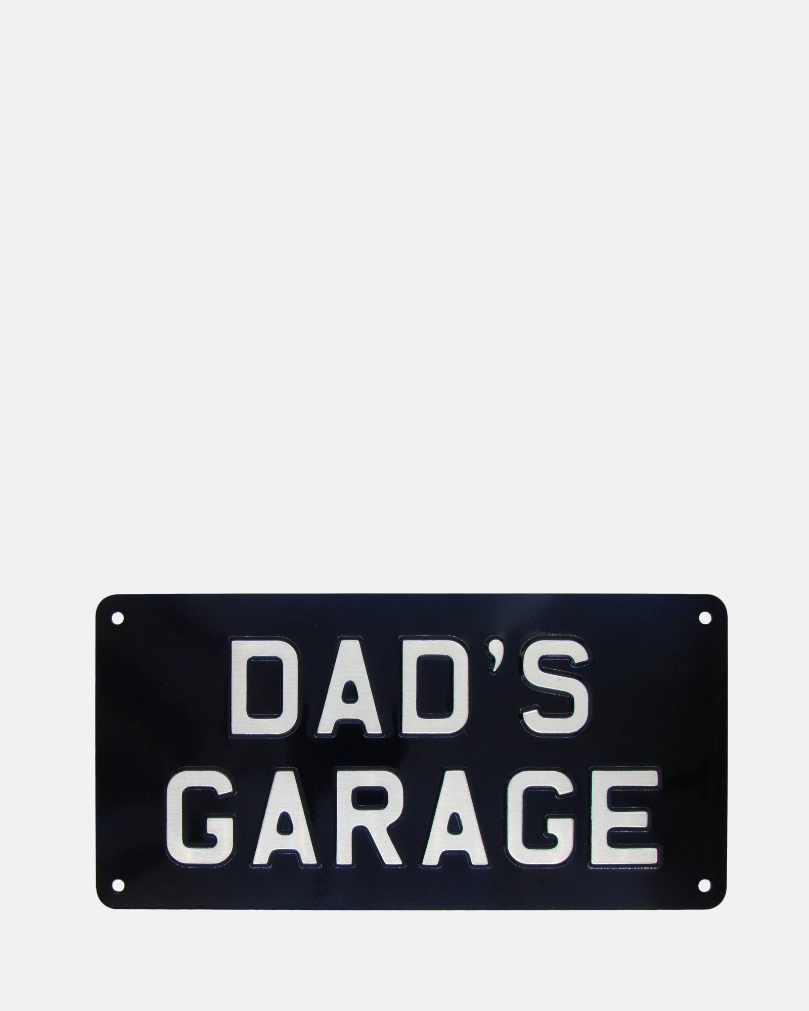 Dad's Garage Enamel Sign - Black - BRIT LOCKER