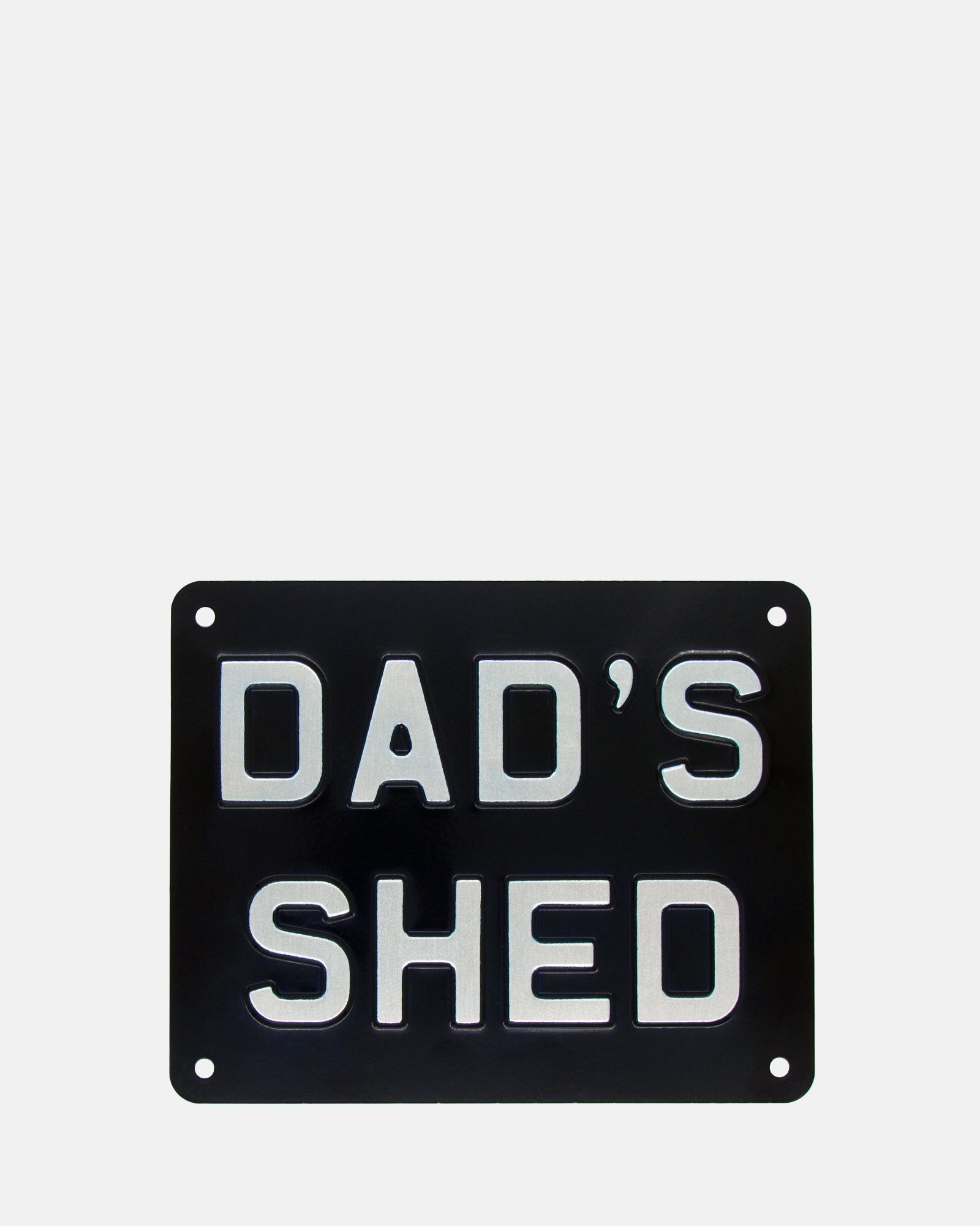 Dad's Shed Enamel Sign - Black - BRIT LOCKER