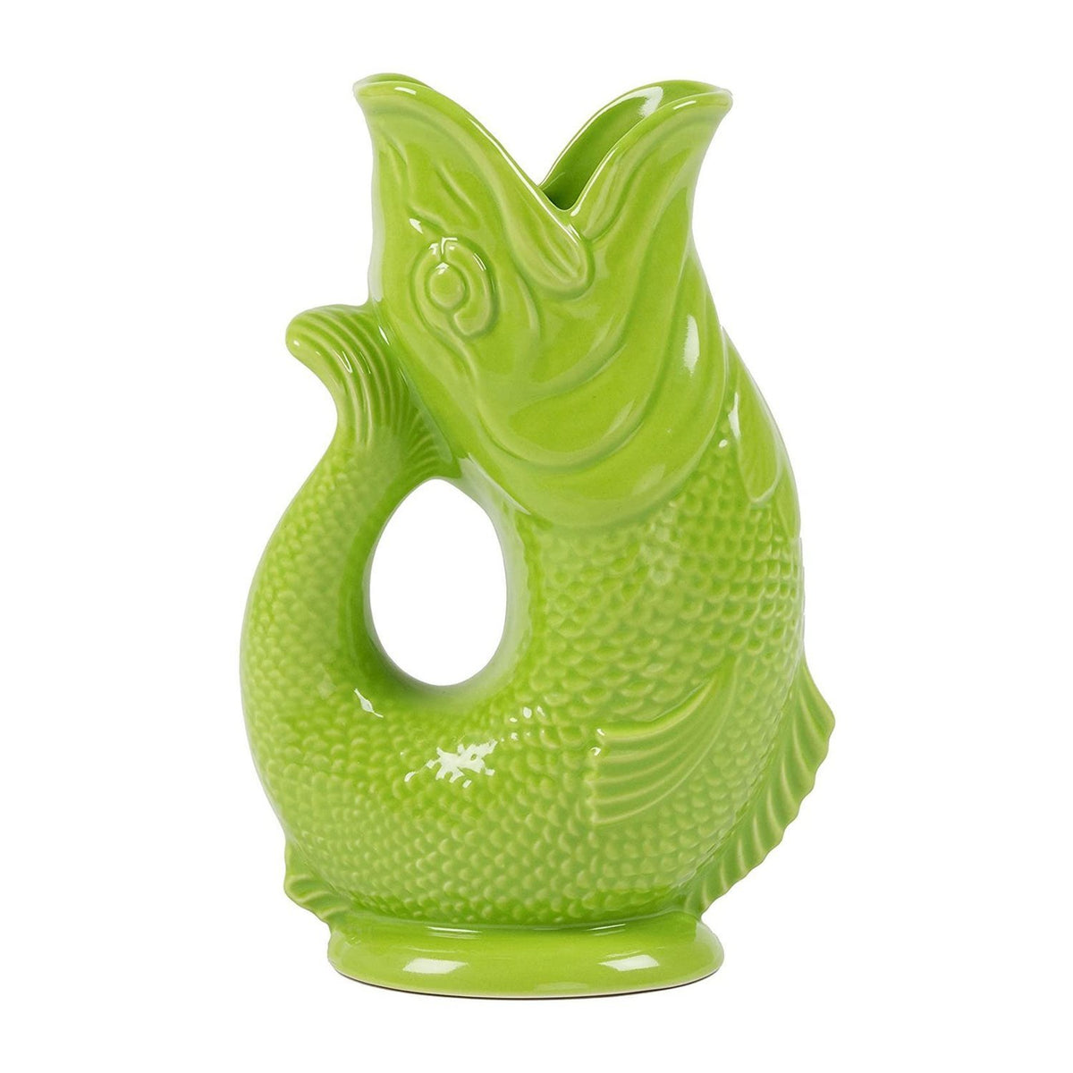 Moss Green Ceramic Gluggle Jug - Extra Large