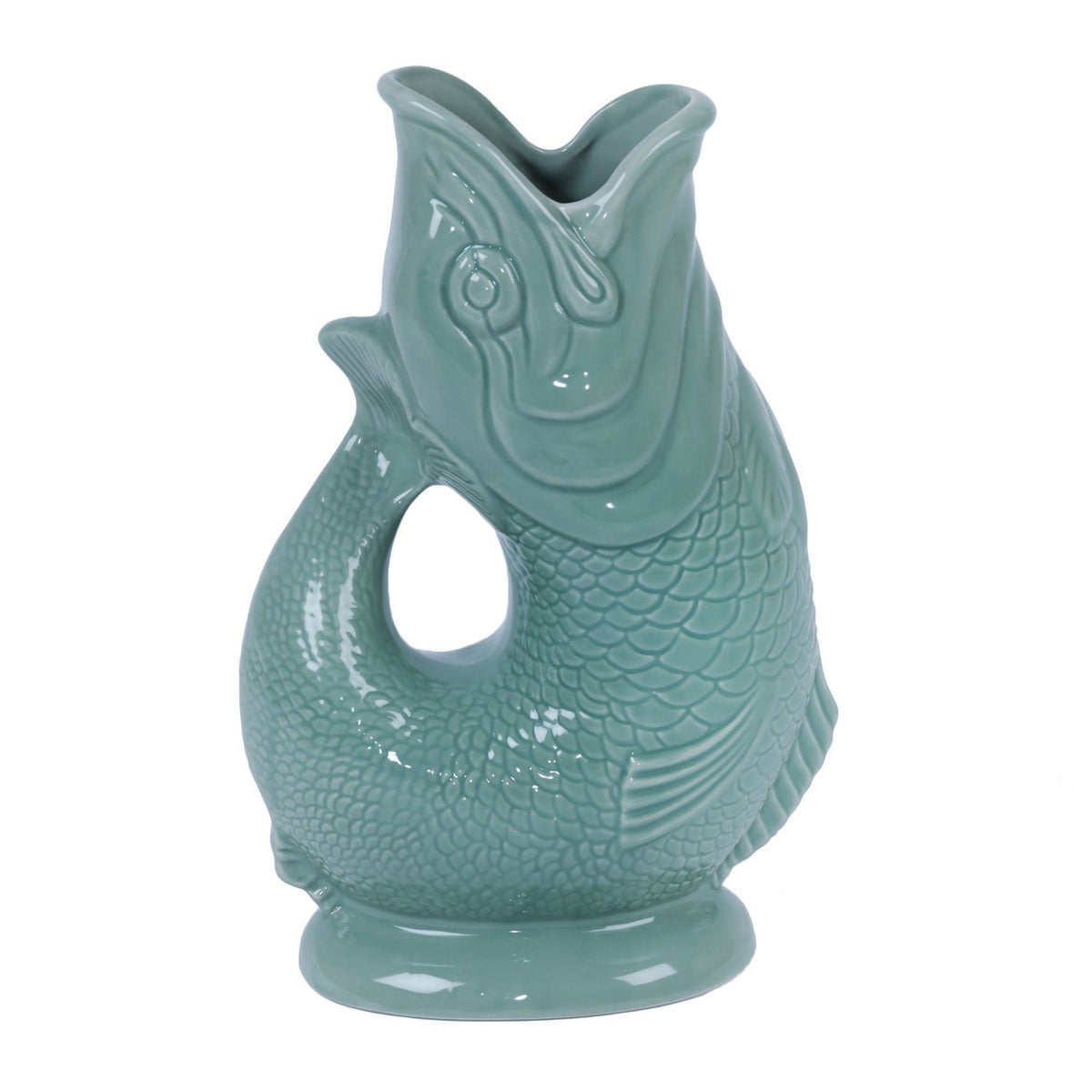 Sage Ceramic Gluggle Jug - Extra Large 1.3L