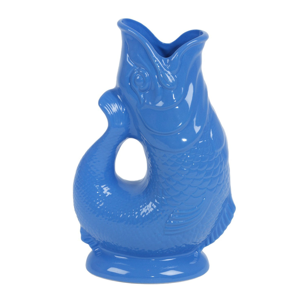 Sea Blue Ceramic Gluggle Jug - Extra Large 1.3L