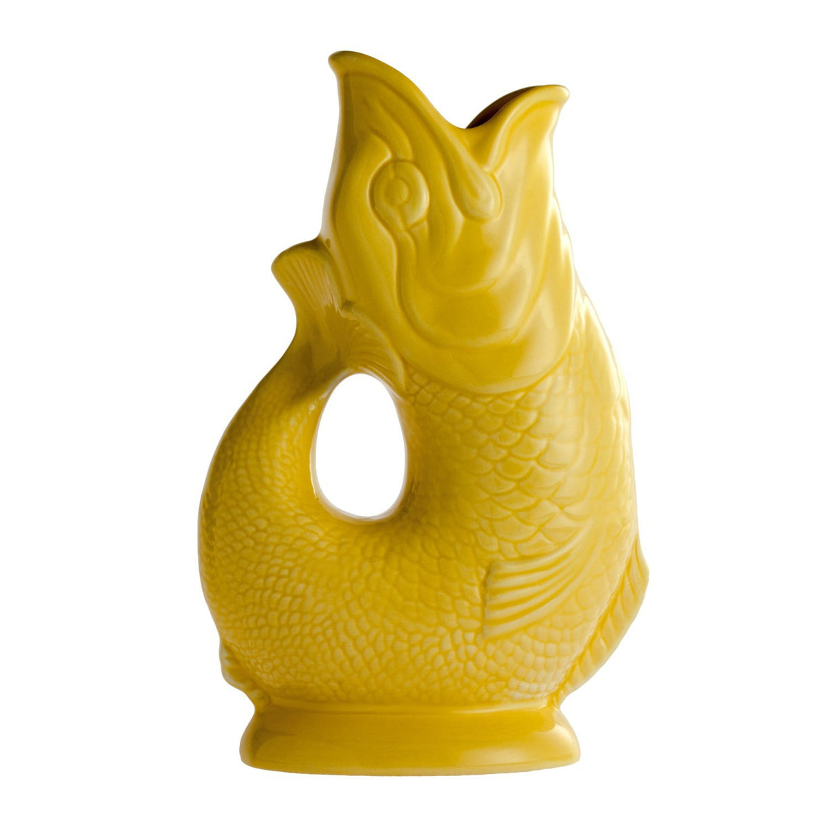 Yellow Ceramic Gluggle Jug - Extra Large 1.3L - Made in Britain - BRIT LOCKER
