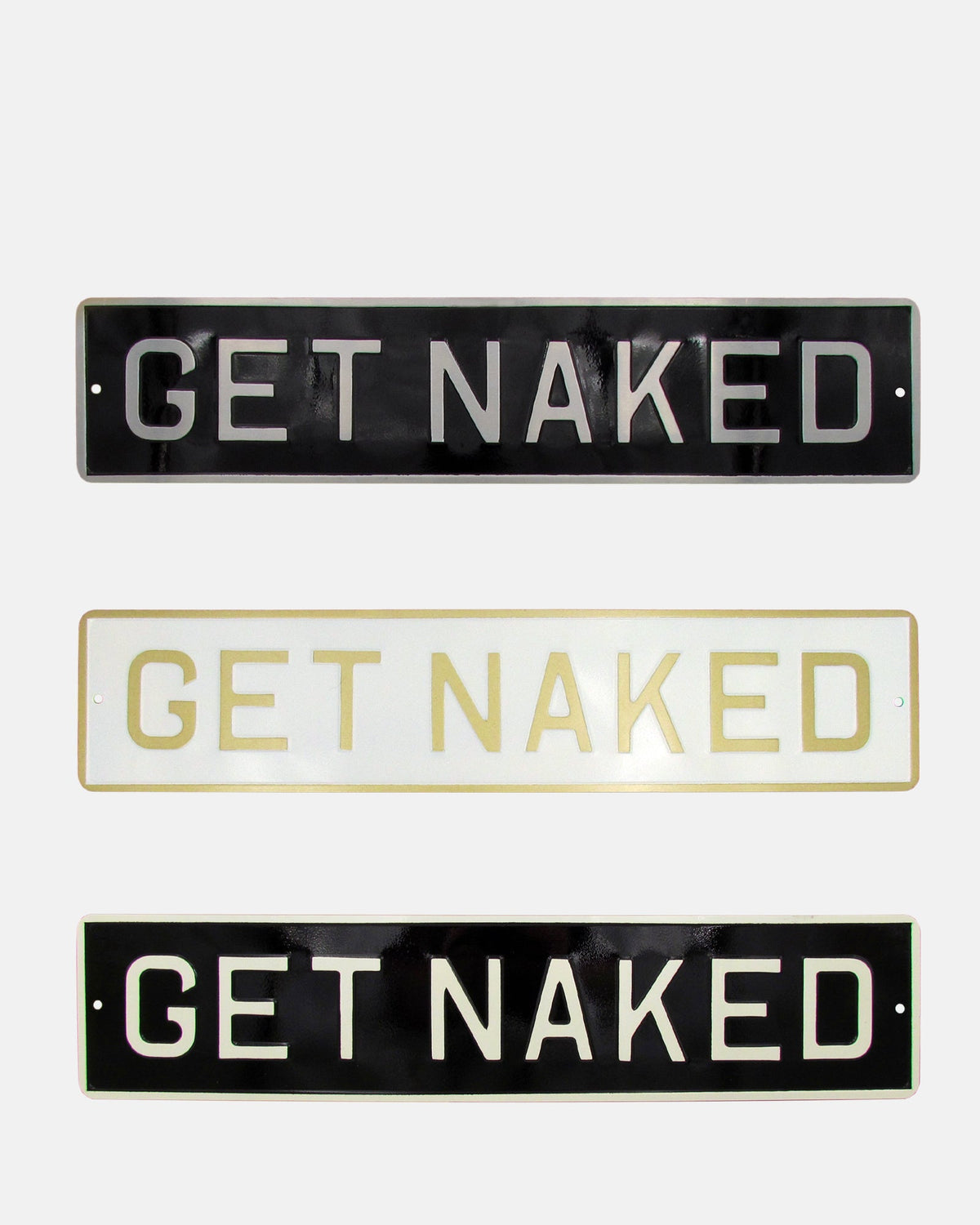 Get Naked Enamel Metal Sign - BRIT LOCKER